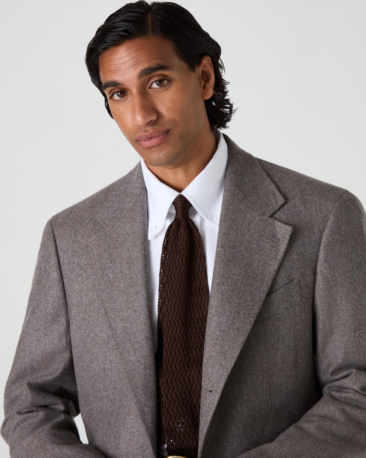 Dag Flannel Suit Jacket - Taupe Berg & Berg