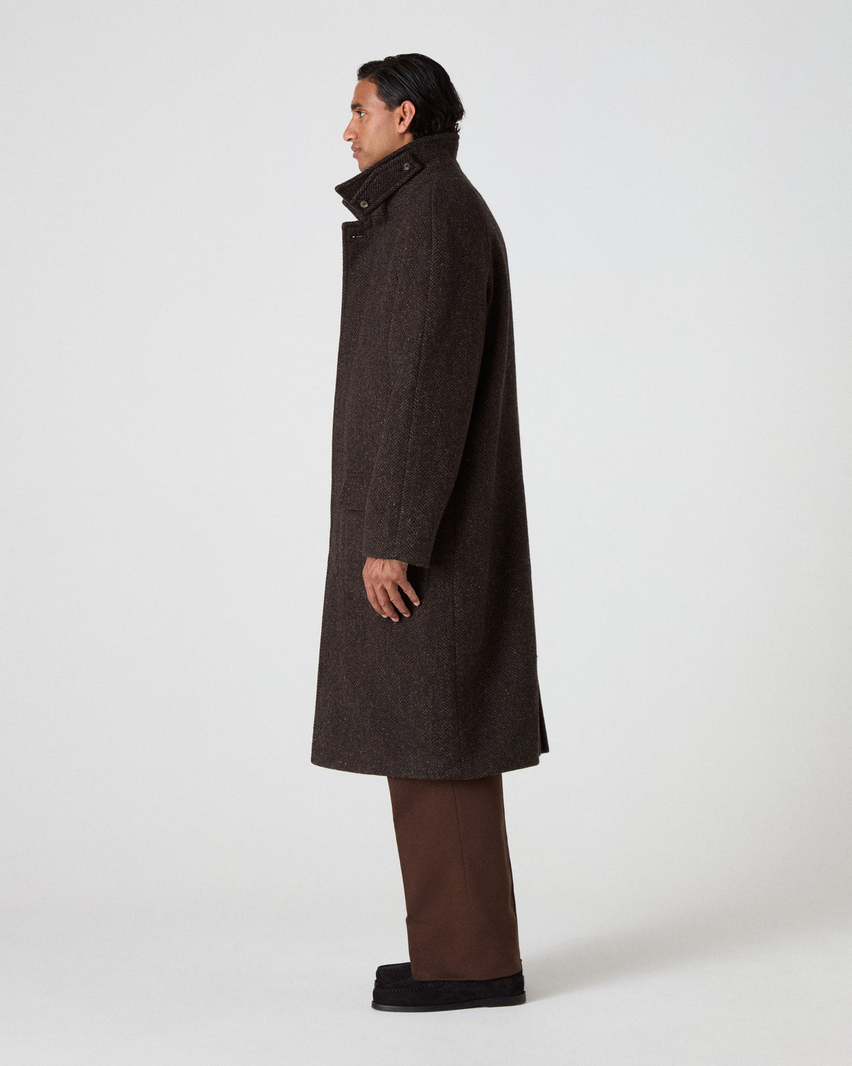 Nelson II Tweed Raglan Coat - Brown/Camel Berg & Berg
