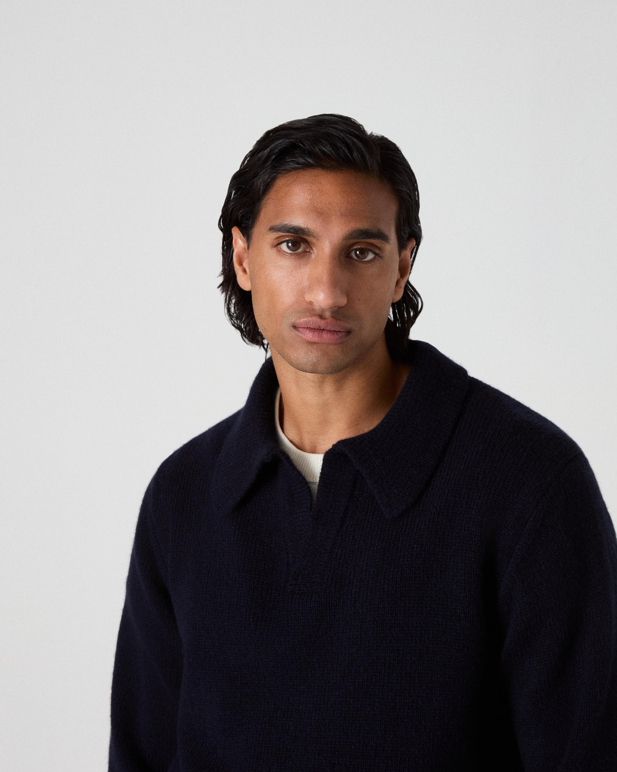 Benny Wool/Cashmere Polo - Navy bergbergstore