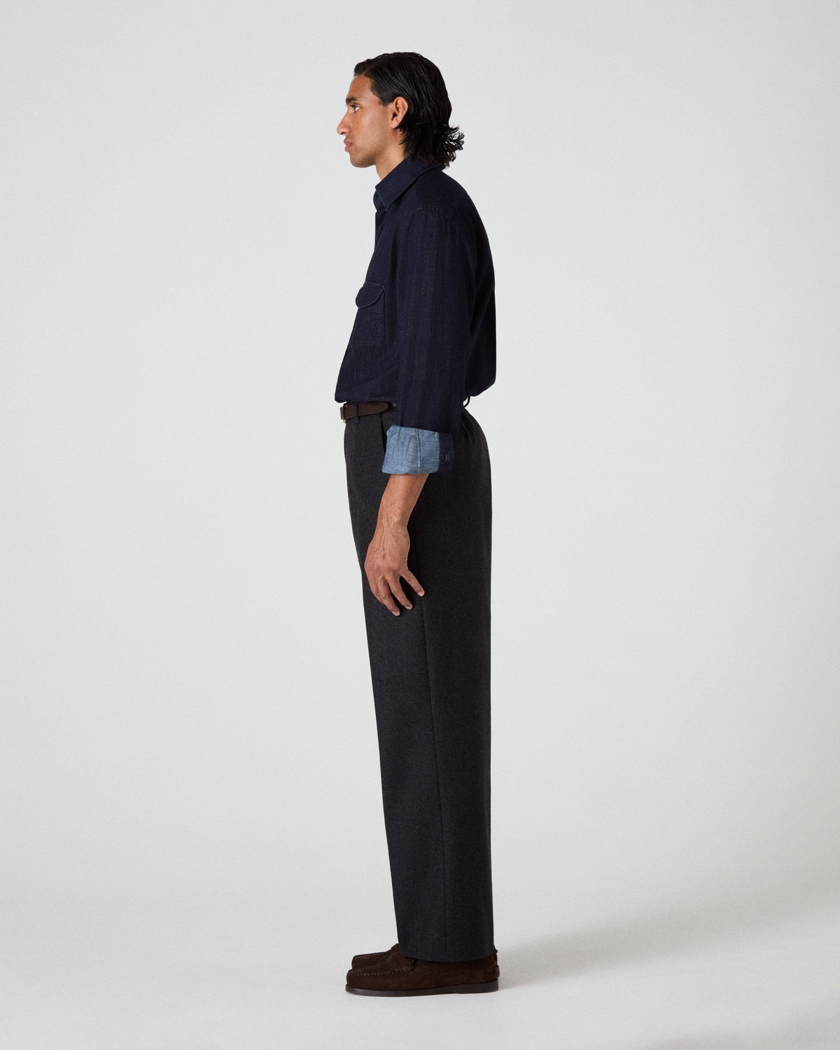 Alfredo Flannel Trousers - Charcoal Berg & Berg