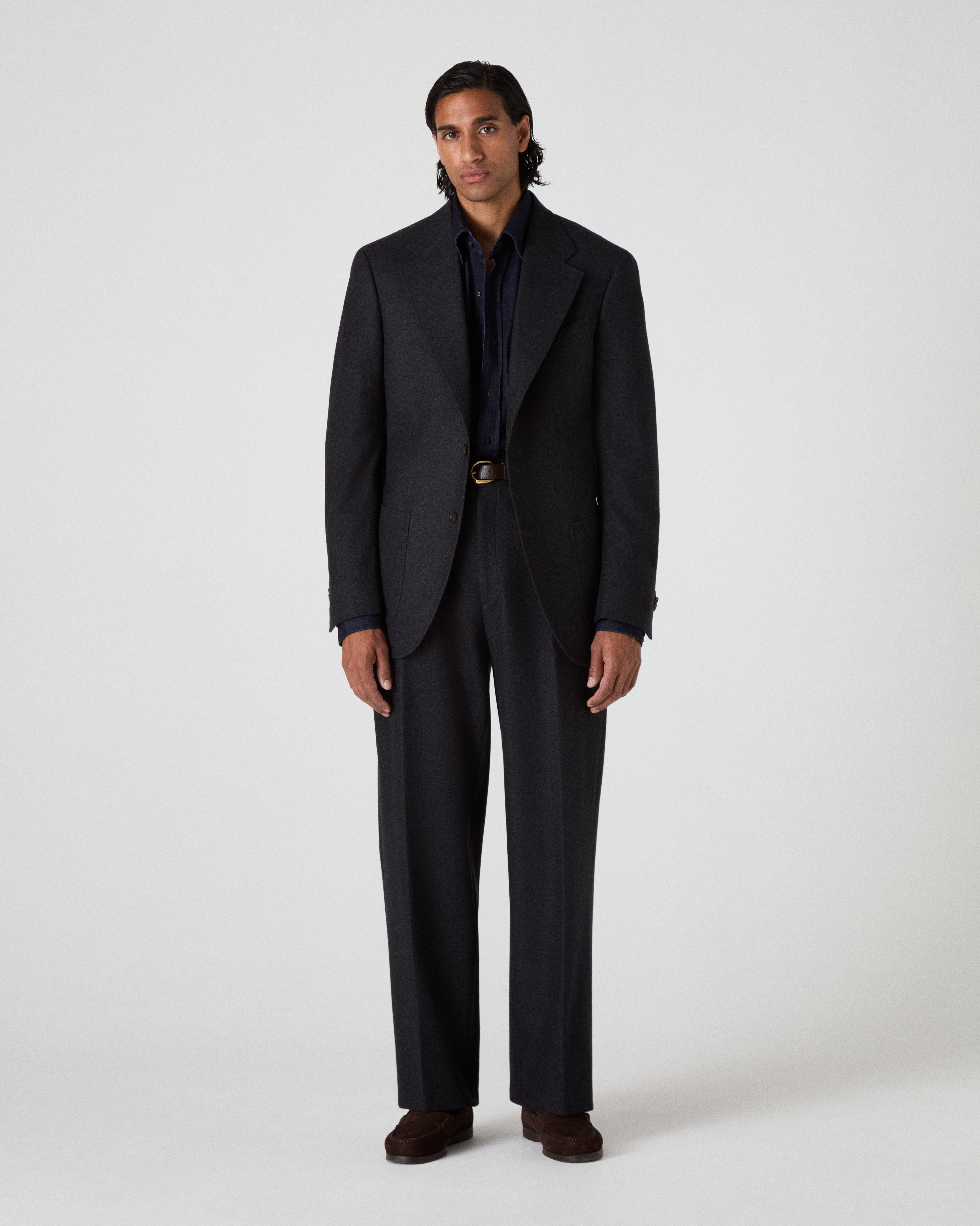 Dag Flannel Suit Jacket - Charcoal Berg & Berg
