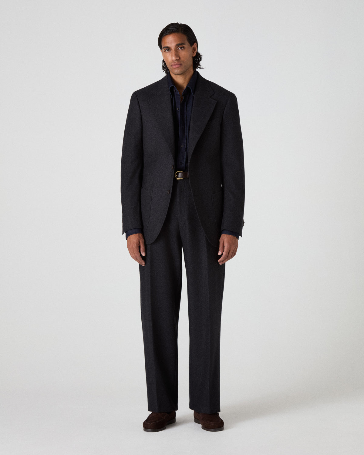 Dag Flannel Suit Jacket - Charcoal Berg & Berg