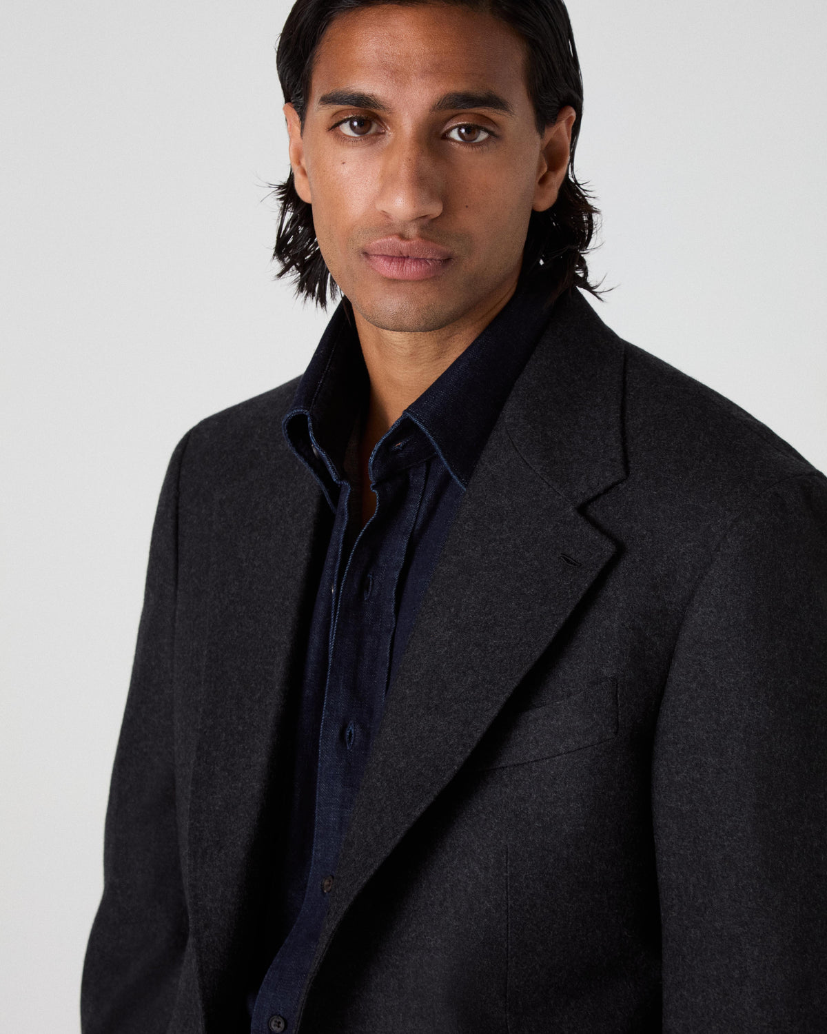 Dag Flannel Suit Jacket - Charcoal Berg & Berg