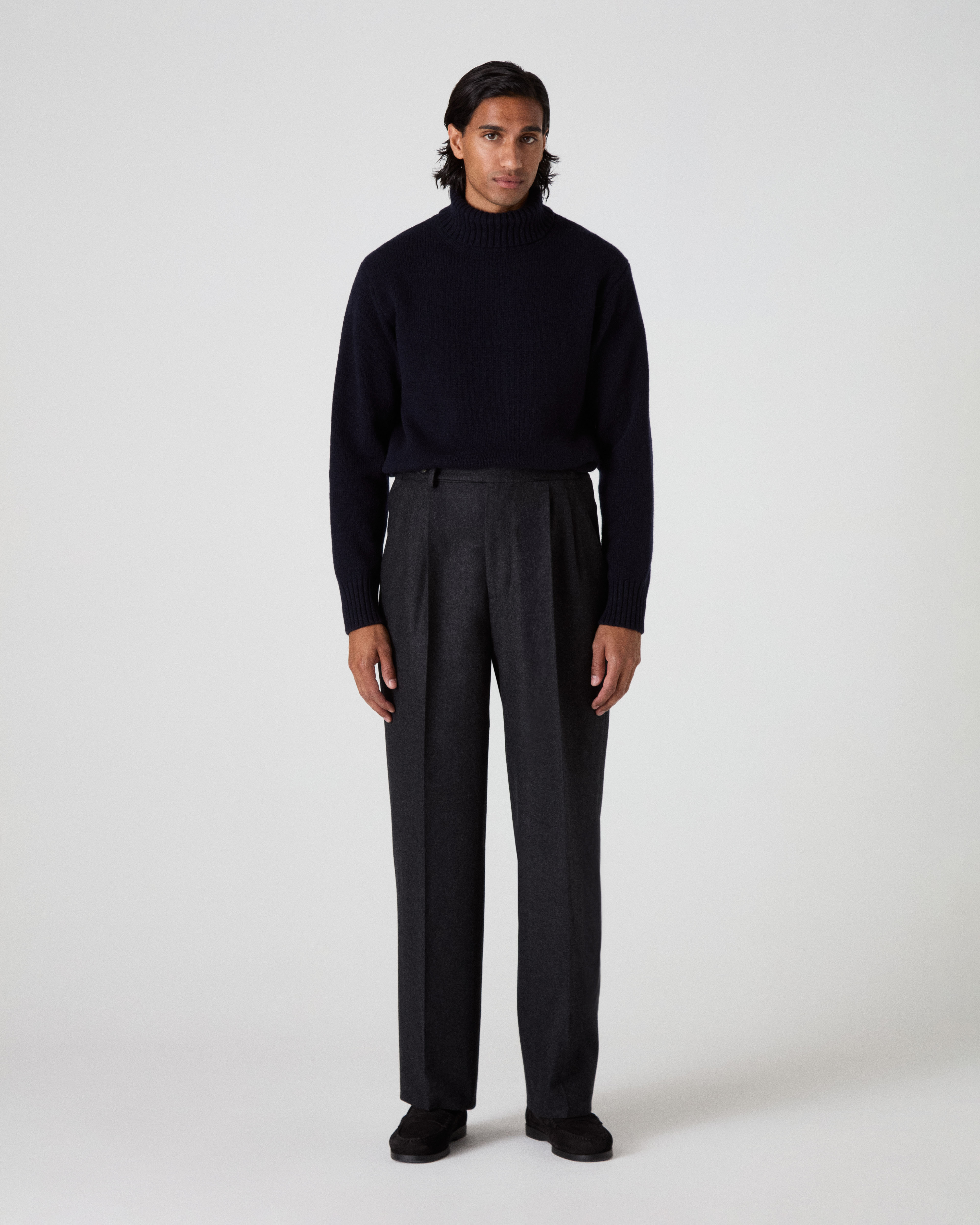 August Flannel Trousers - Charcoal Berg & Berg