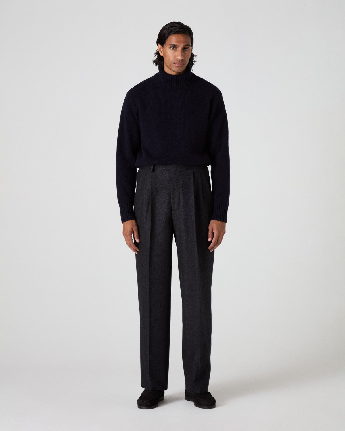 August Flannel Trousers - Charcoal Berg & Berg