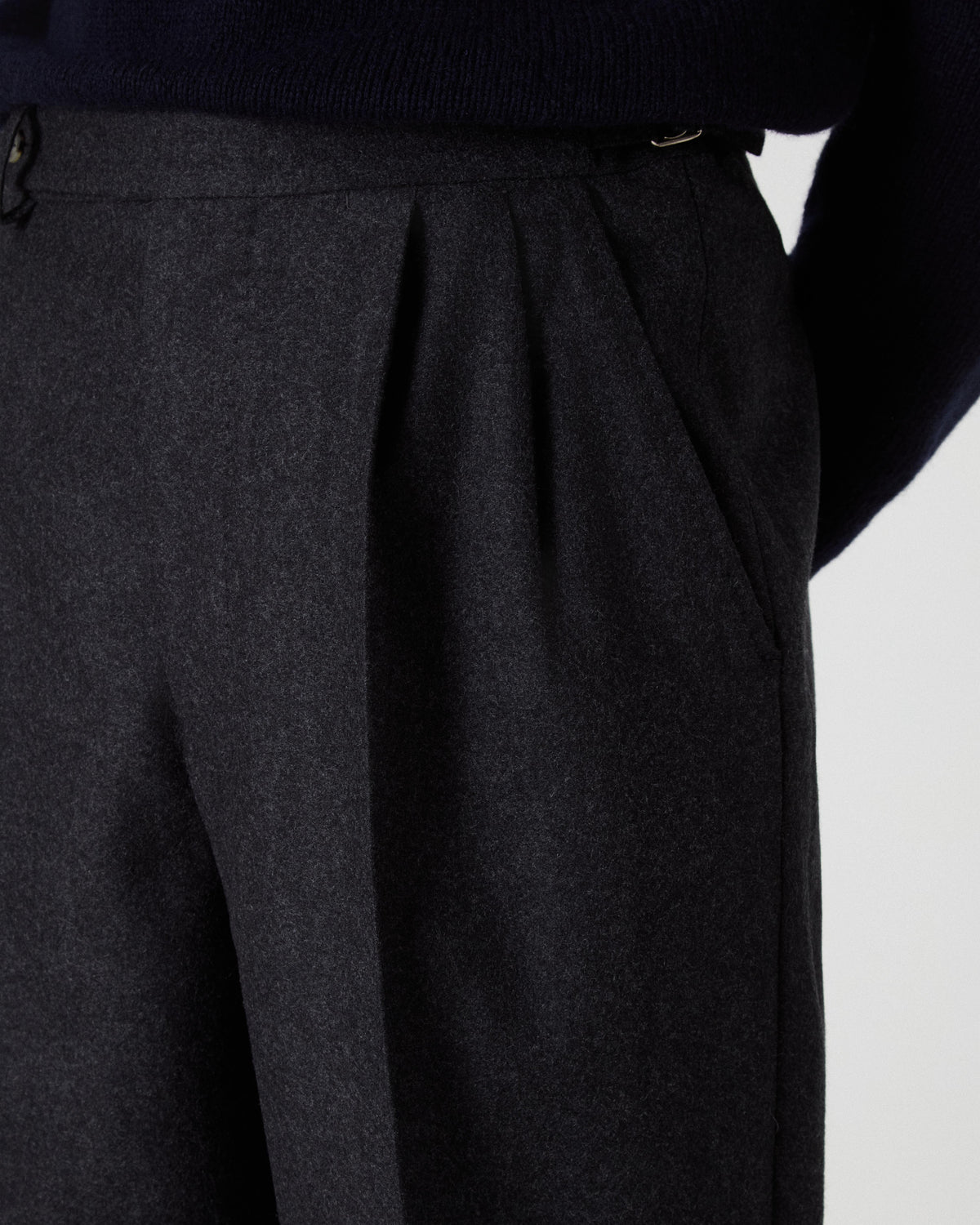 August Flannel Trousers - Charcoal Berg & Berg