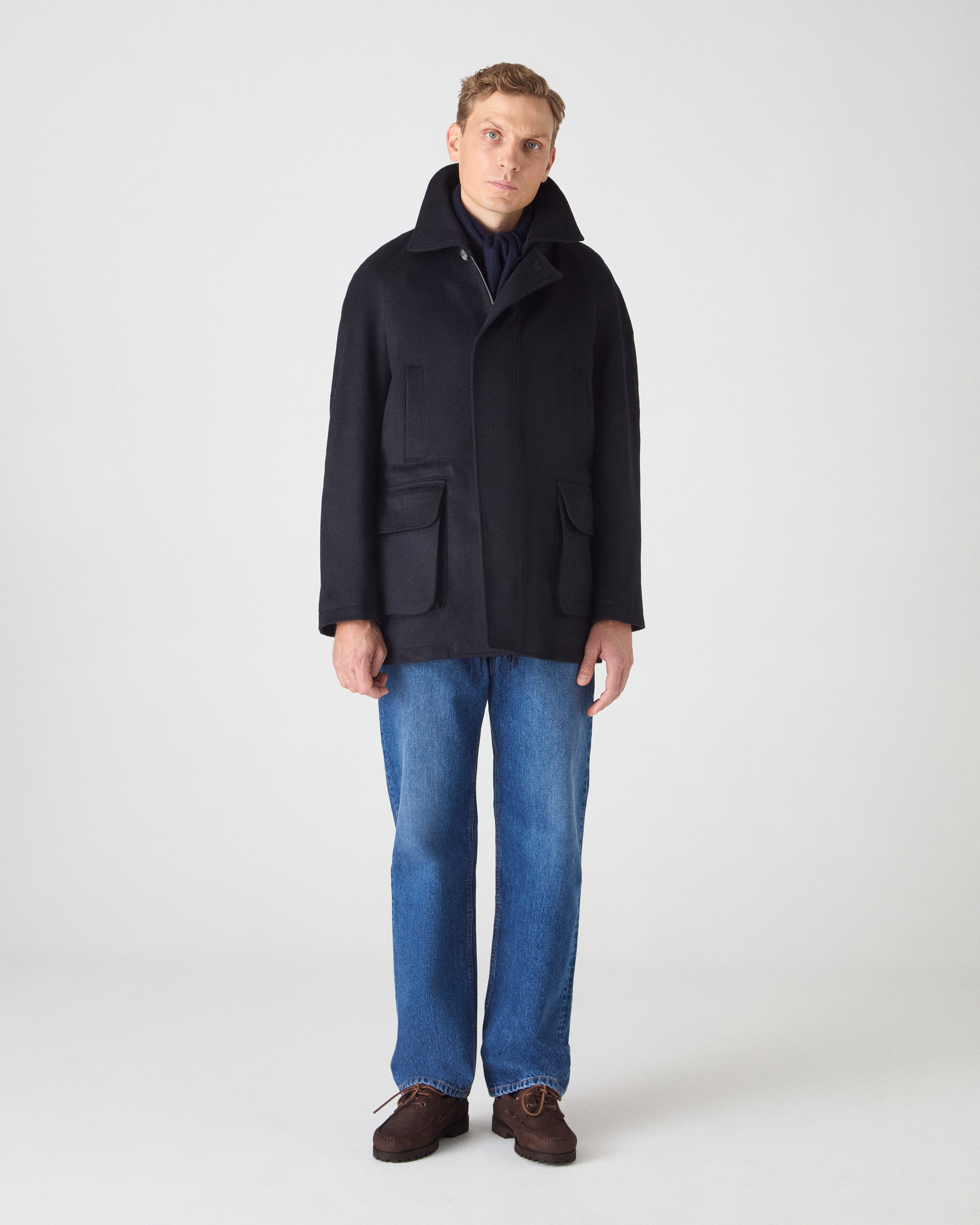 Nils Wool/Cashmere Raglan Jacket - Navy Berg & Berg
