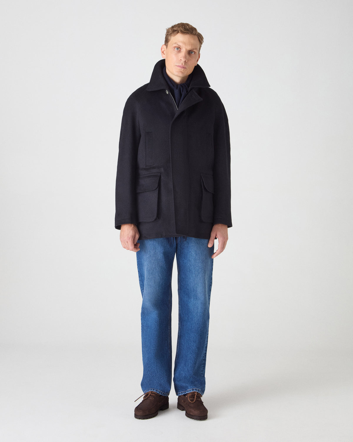 Nils Wool/Cashmere Raglan Jacket - Navy Berg & Berg