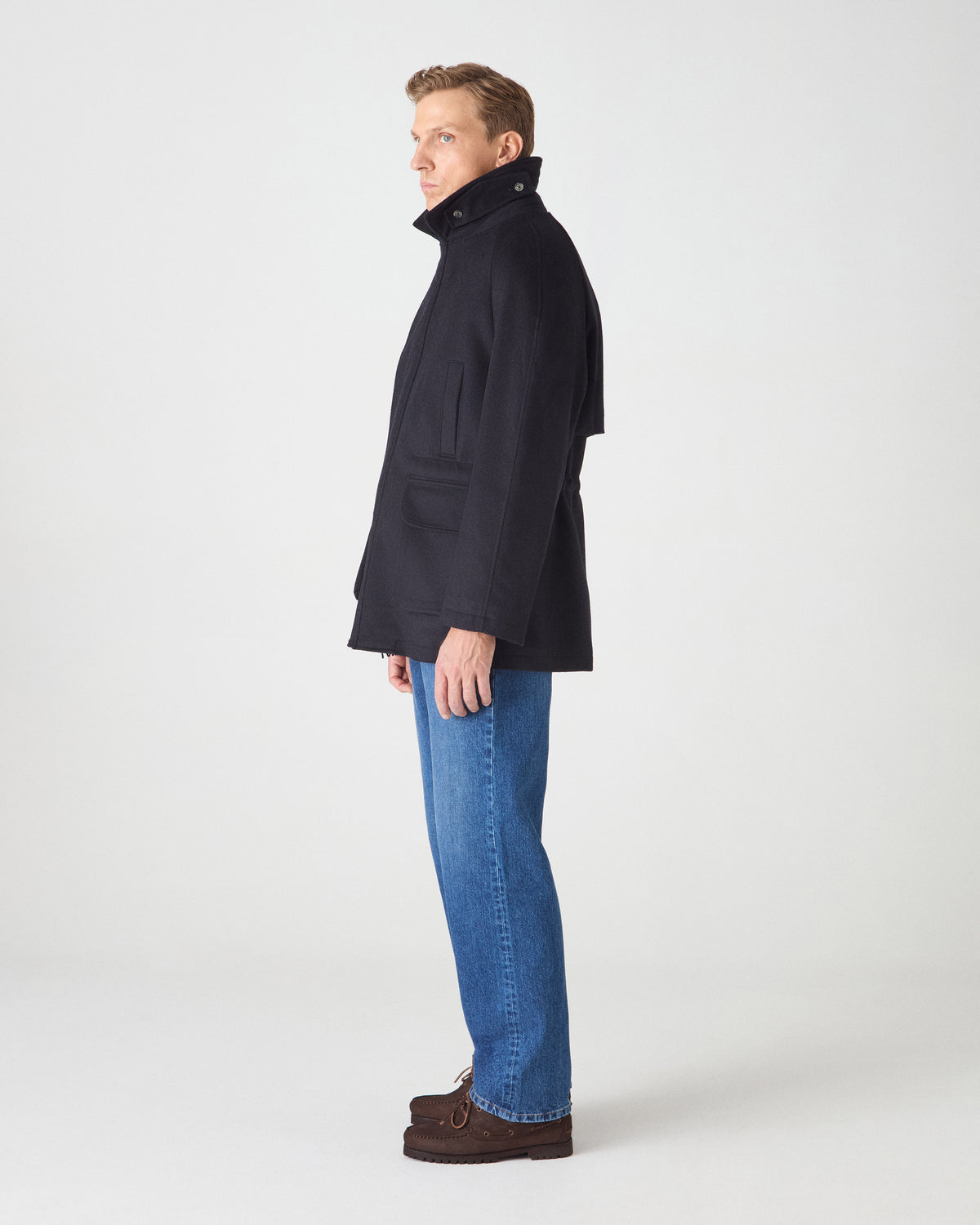 Nils Wool/Cashmere Raglan Jacket - Navy Berg & Berg