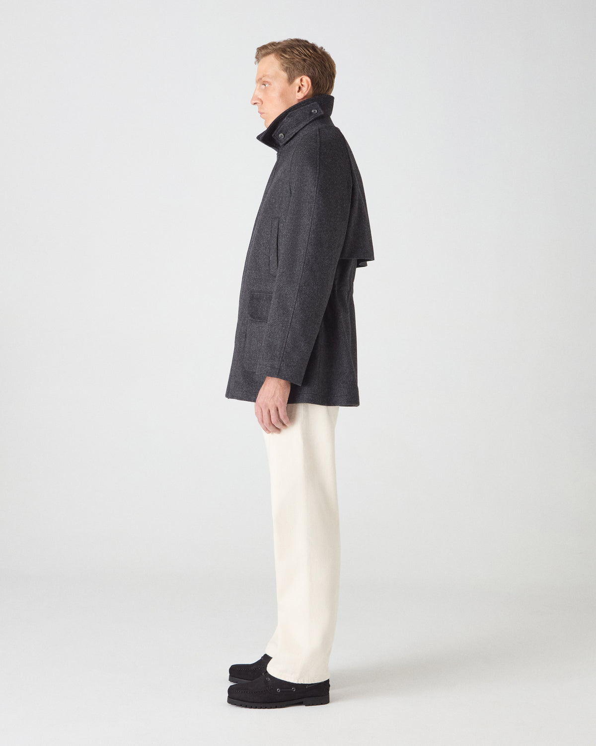 Nils Wool/Cashmere Raglan Jacket - Grey Berg & Berg