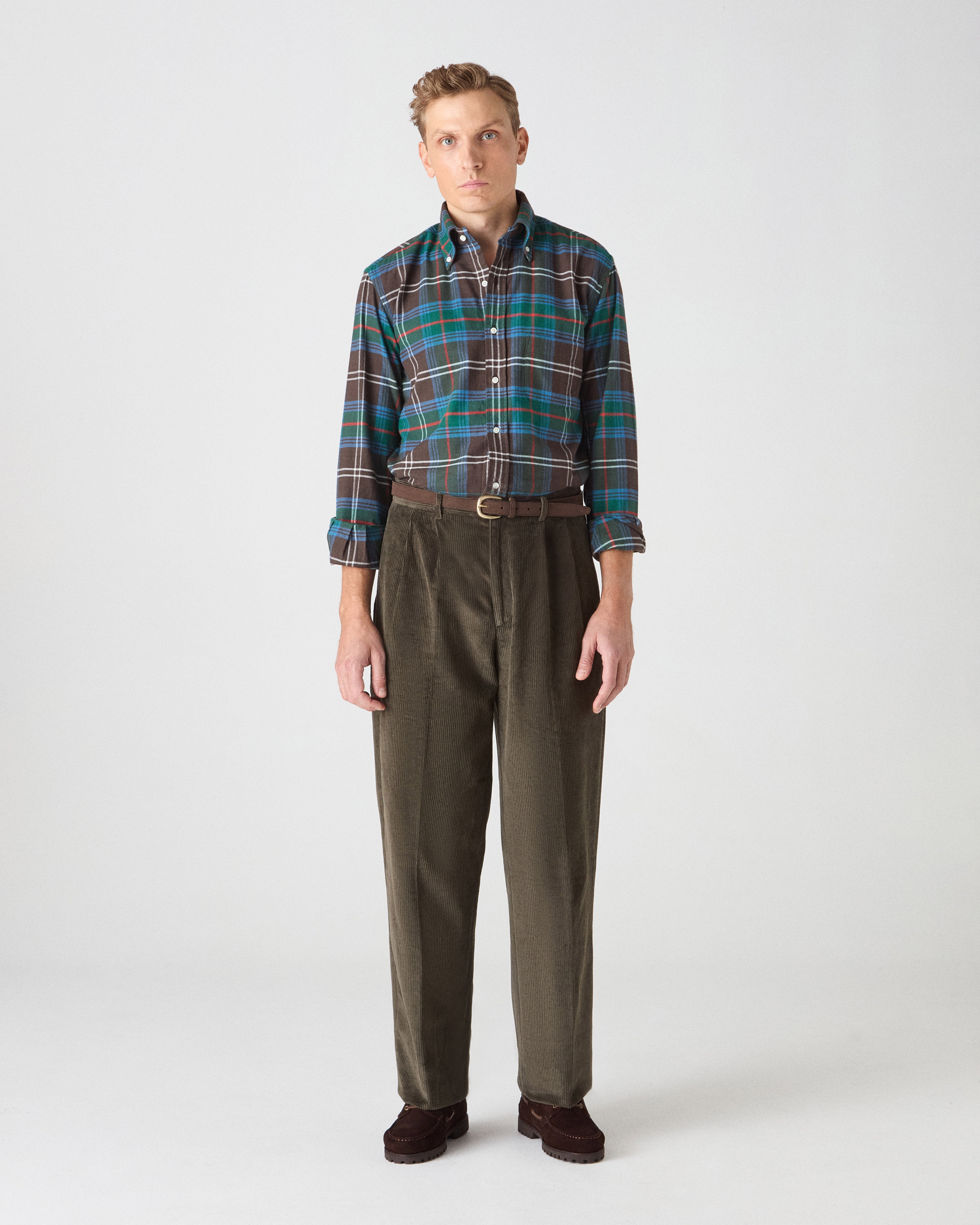 Ferdinand Brushed Twill Shirt - Multi Check Berg & Berg