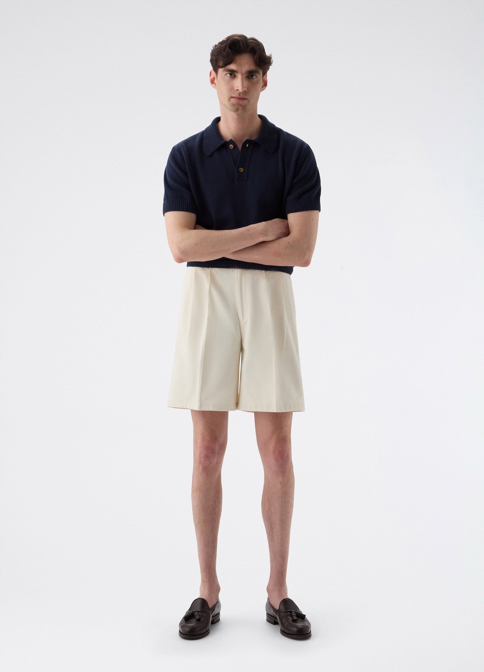 Antonello Cotton Shorts - Ecru | Berg & Berg