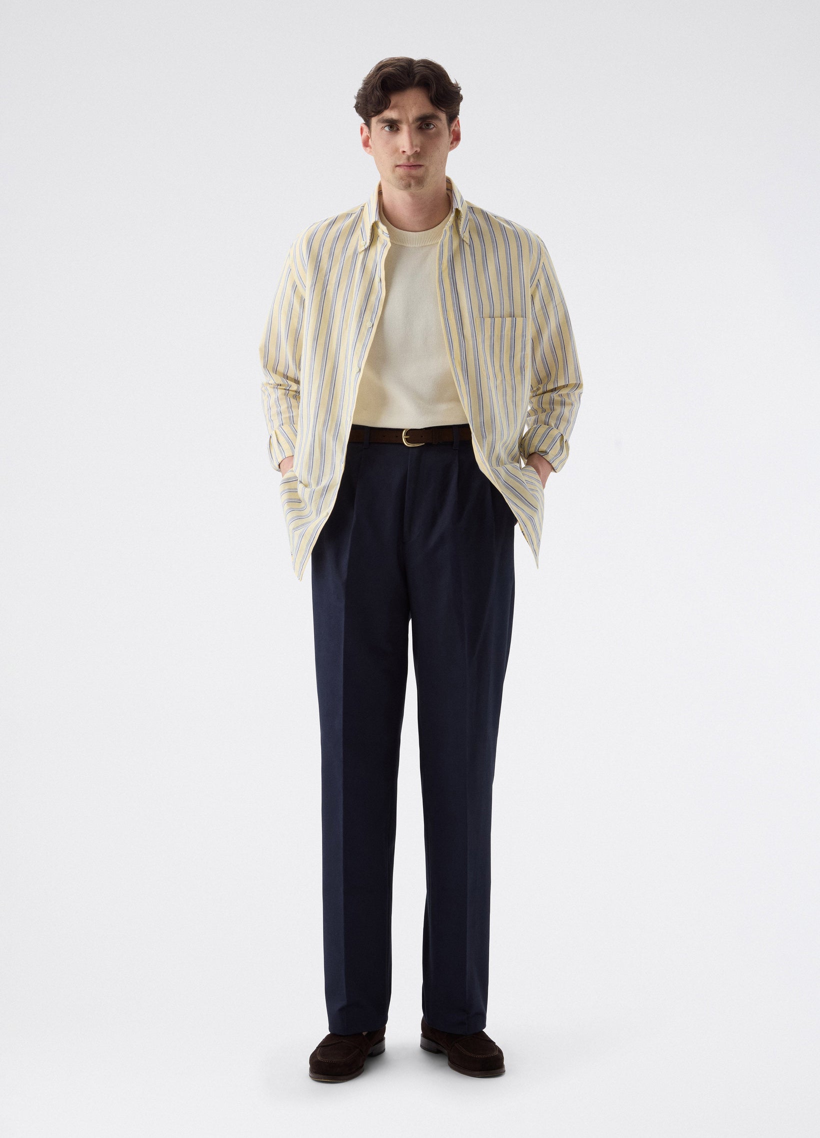 Antonello Cotton Trousers - Navy | Berg & Berg