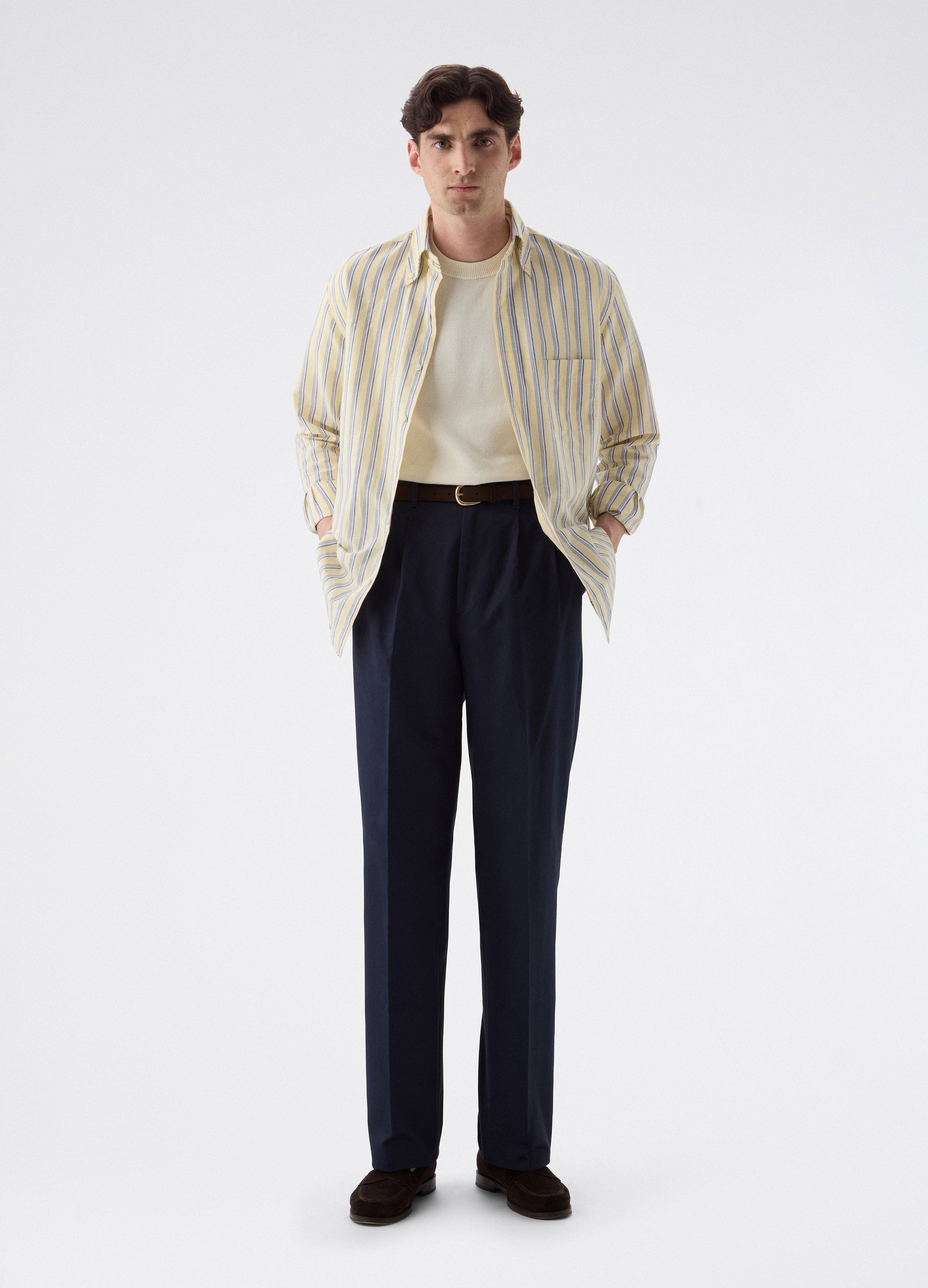 Antonello Cotton Trousers - Navy | Berg & Berg