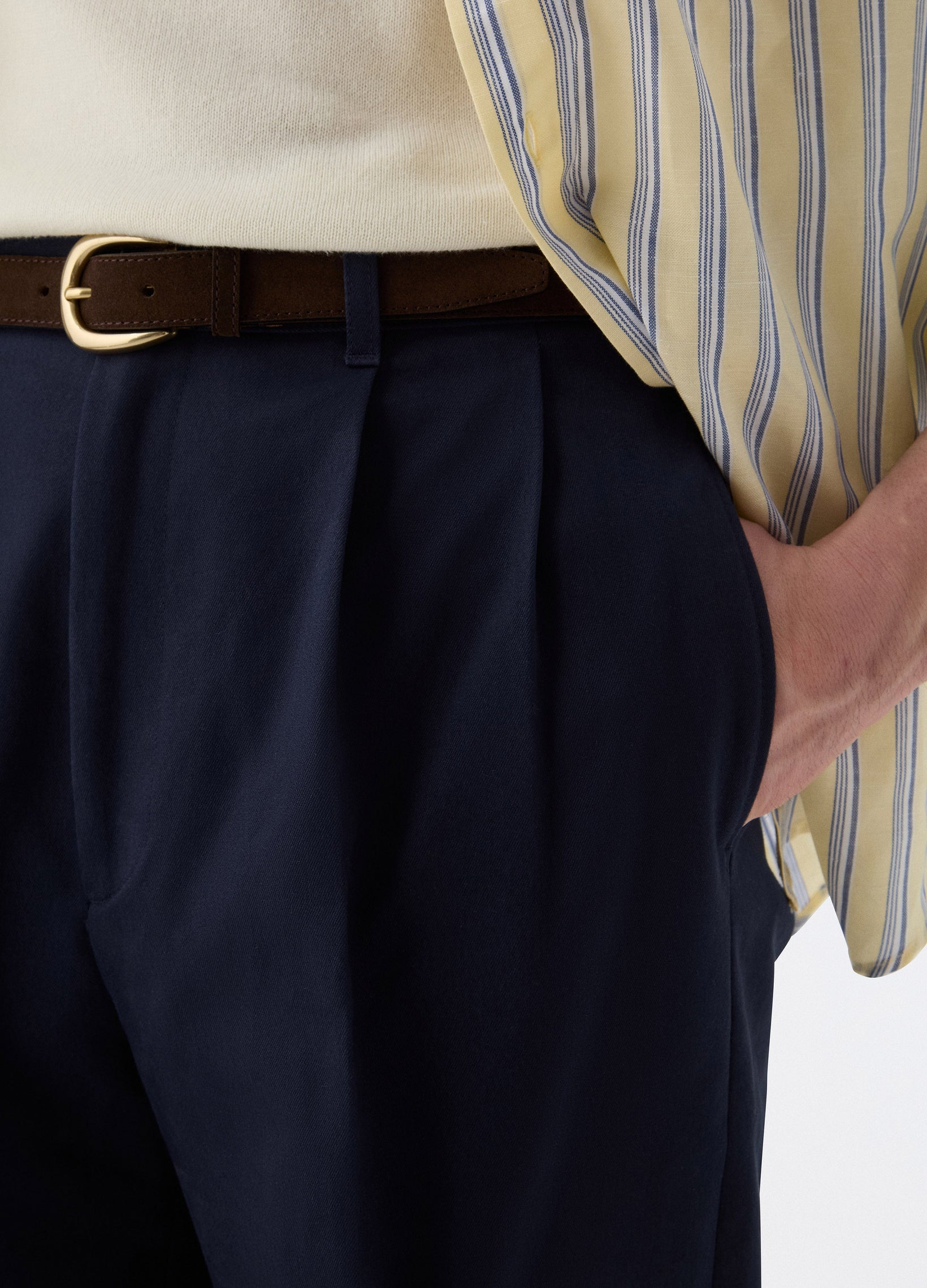 Antonello Cotton Trousers - Navy | Berg & Berg