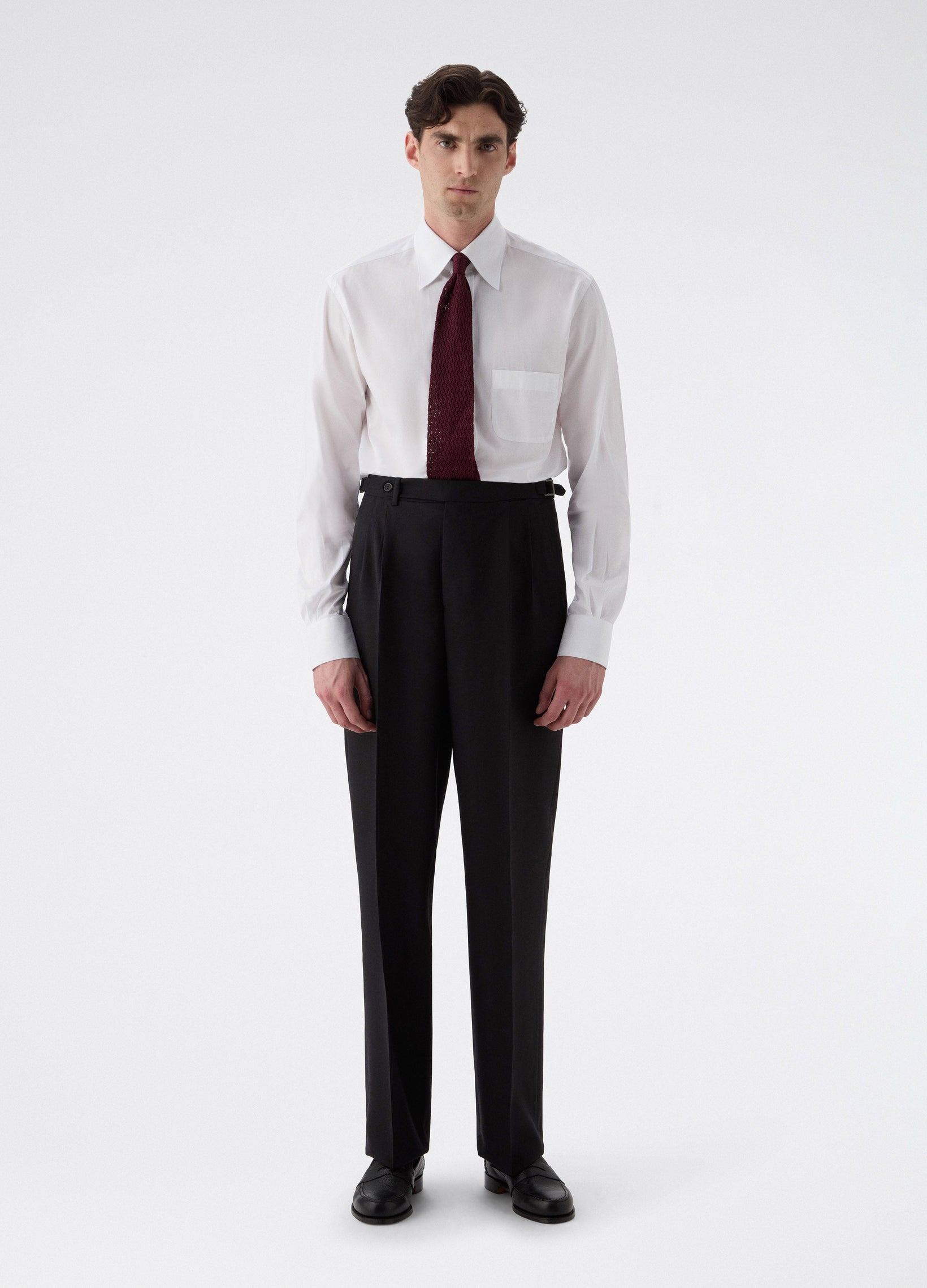 August High Twist Wool Trousers - Black | Berg & Berg