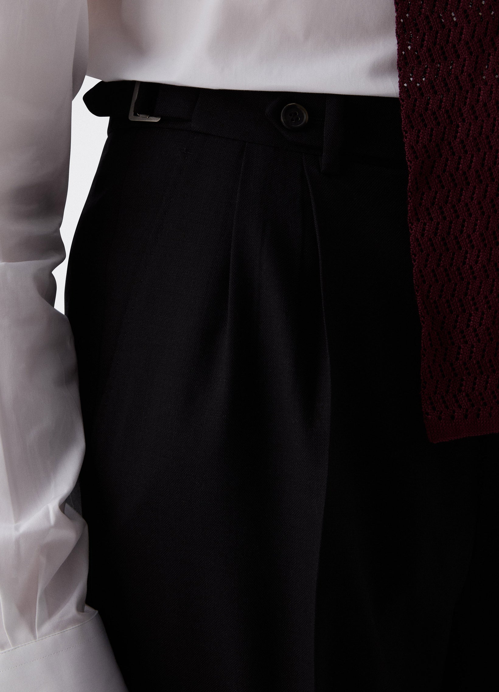 August High Twist Wool Trousers - Black | Berg & Berg