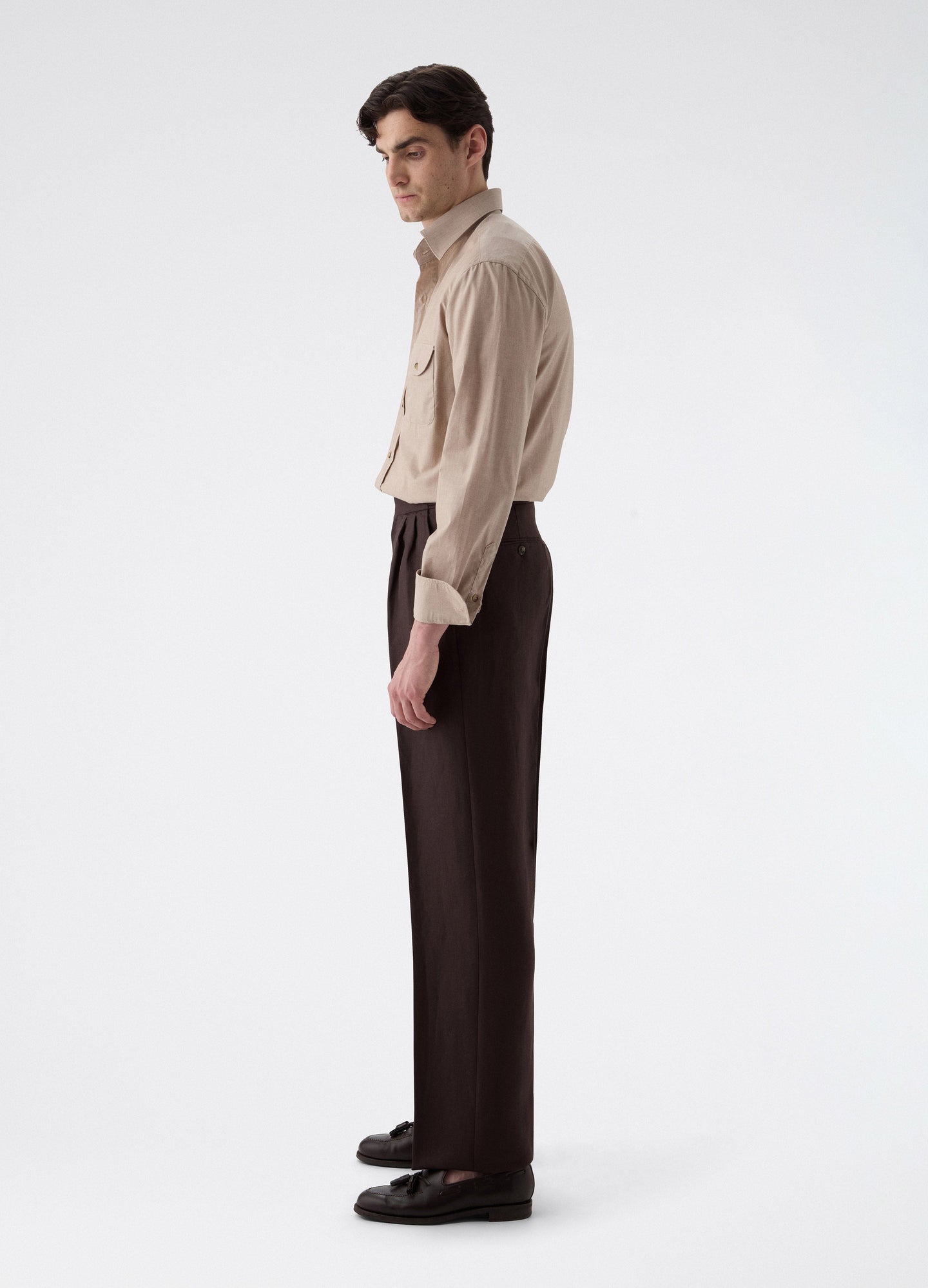 August Wool/Linen Trousers - Brown Berg & Berg