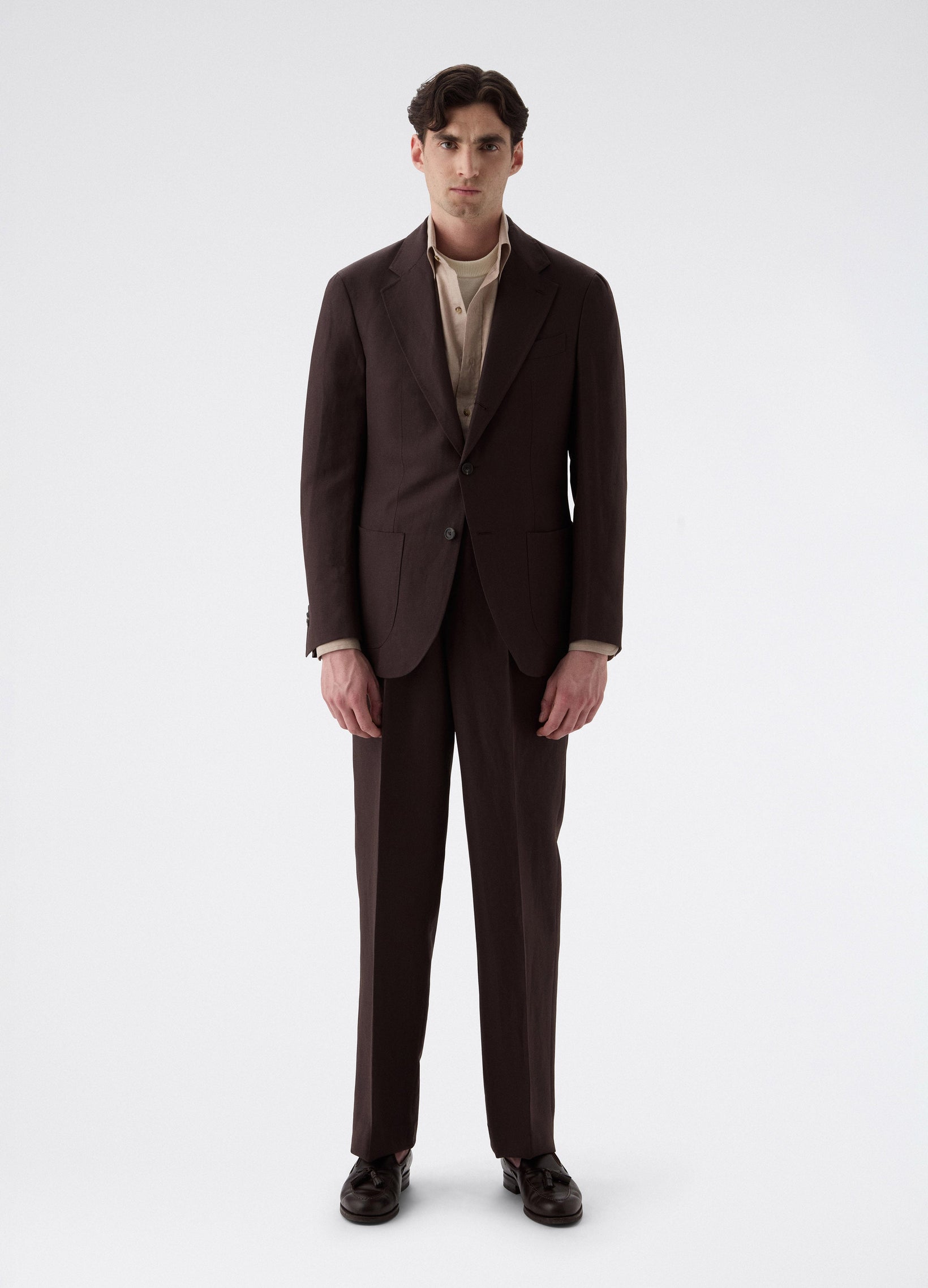 Don Sport Wool/Linen Suit Jacket - Brown Berg & Berg