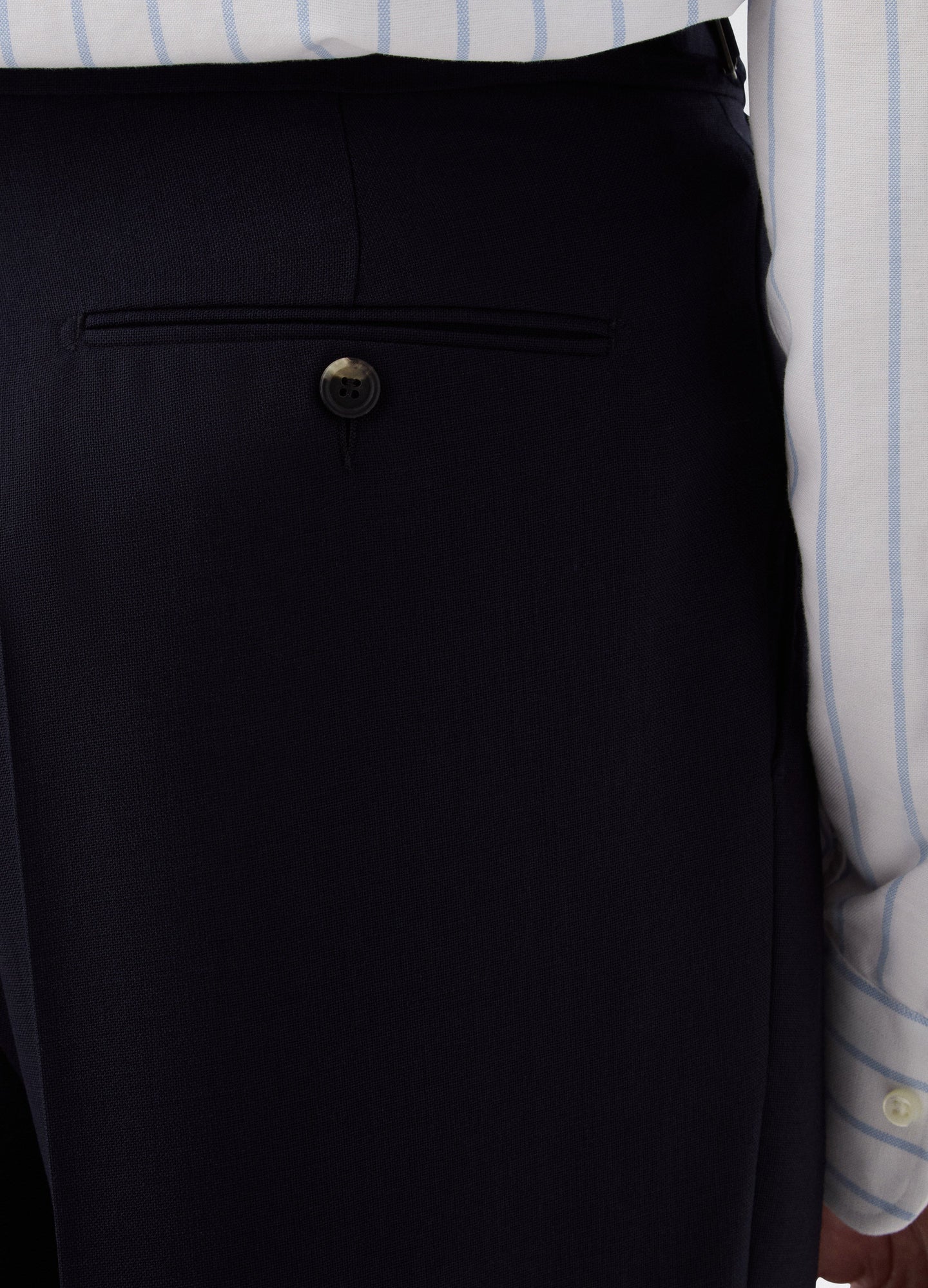 August High Twist Wool Trousers - Navy Berg & Berg