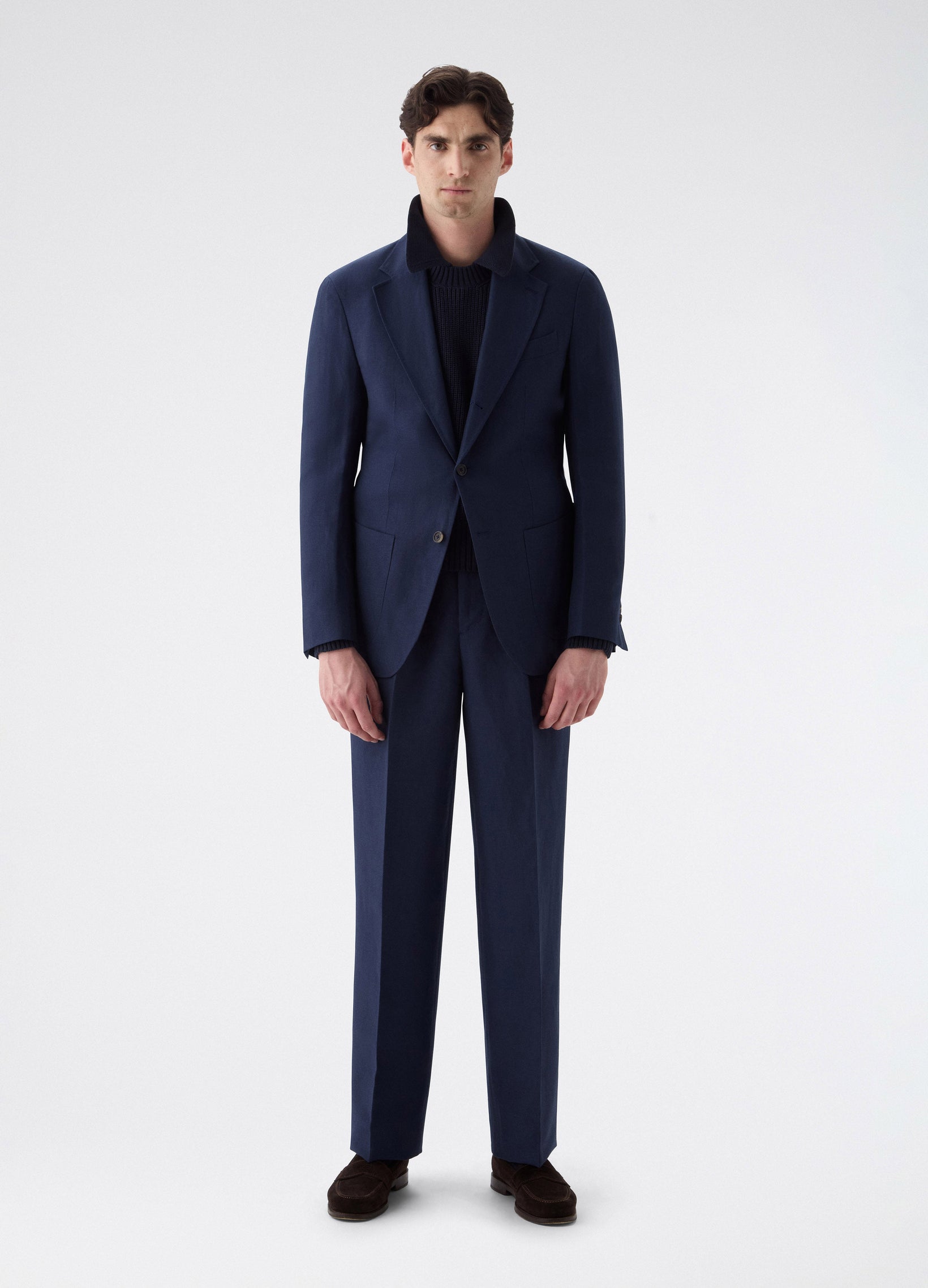 Don Sport Wool/Linen Suit Jacket - Navy | Berg & Berg