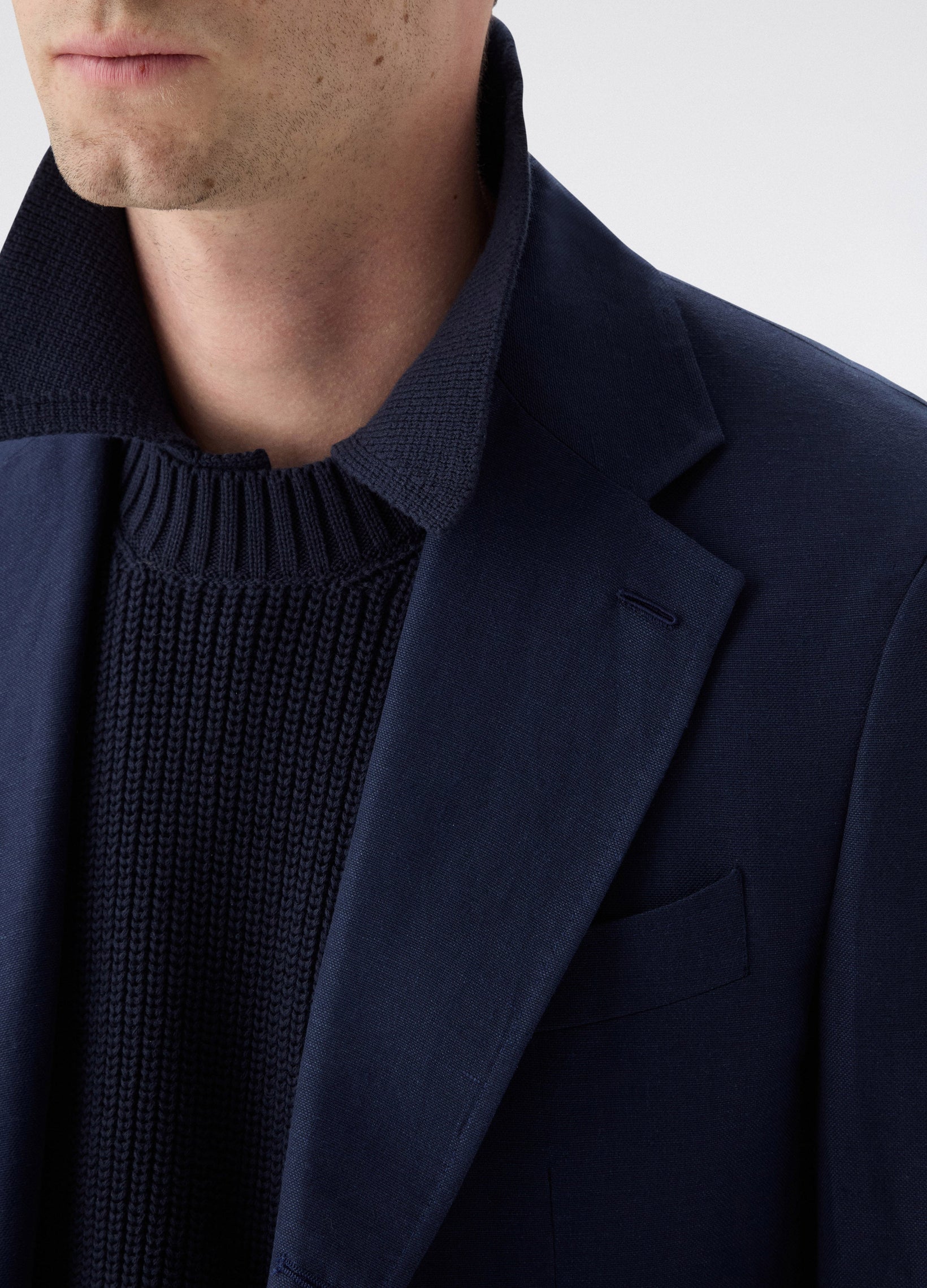 Don Sport Wool/Linen Suit Jacket - Navy | Berg & Berg