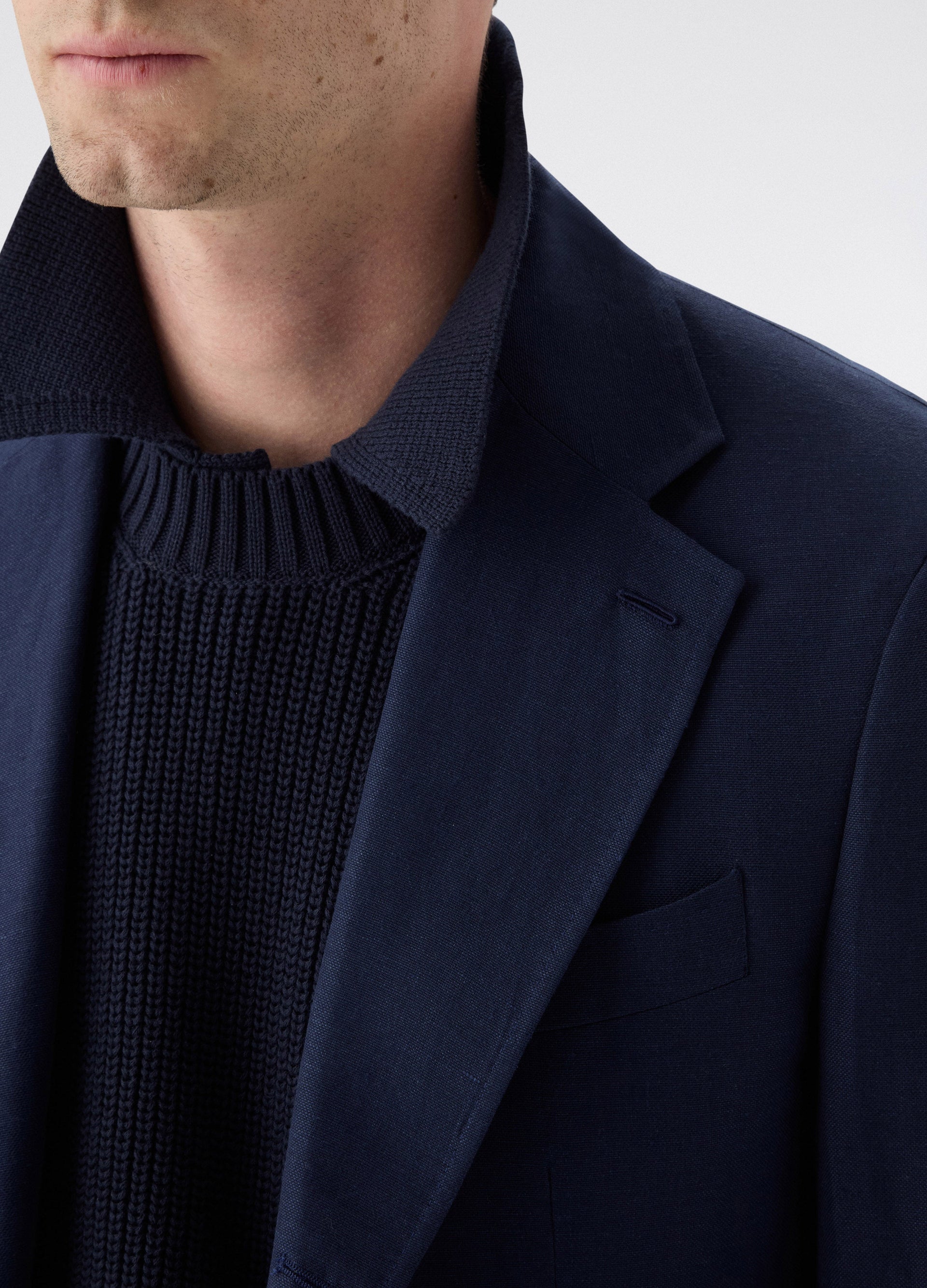 Don Sport Wool/Linen Suit Jacket - Navy | Berg & Berg