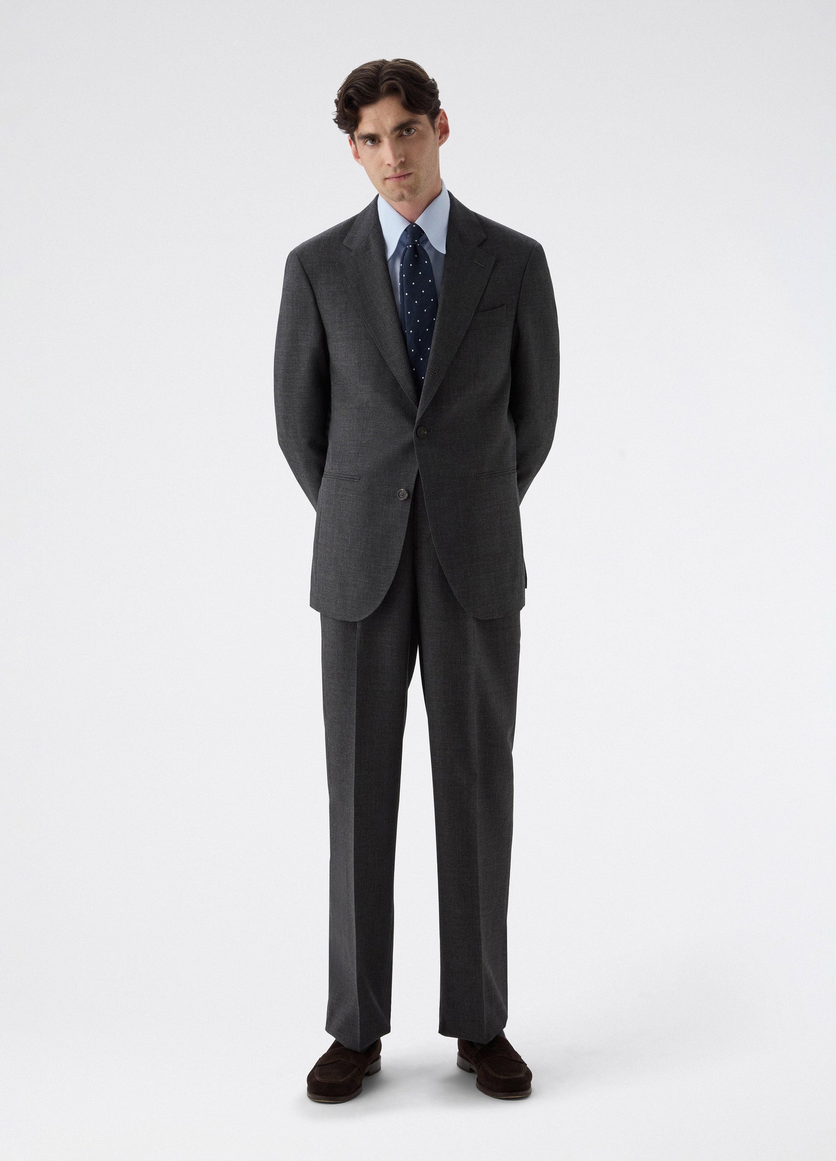 Don High Twist Suit Jacket - Mid Grey | Berg & Berg