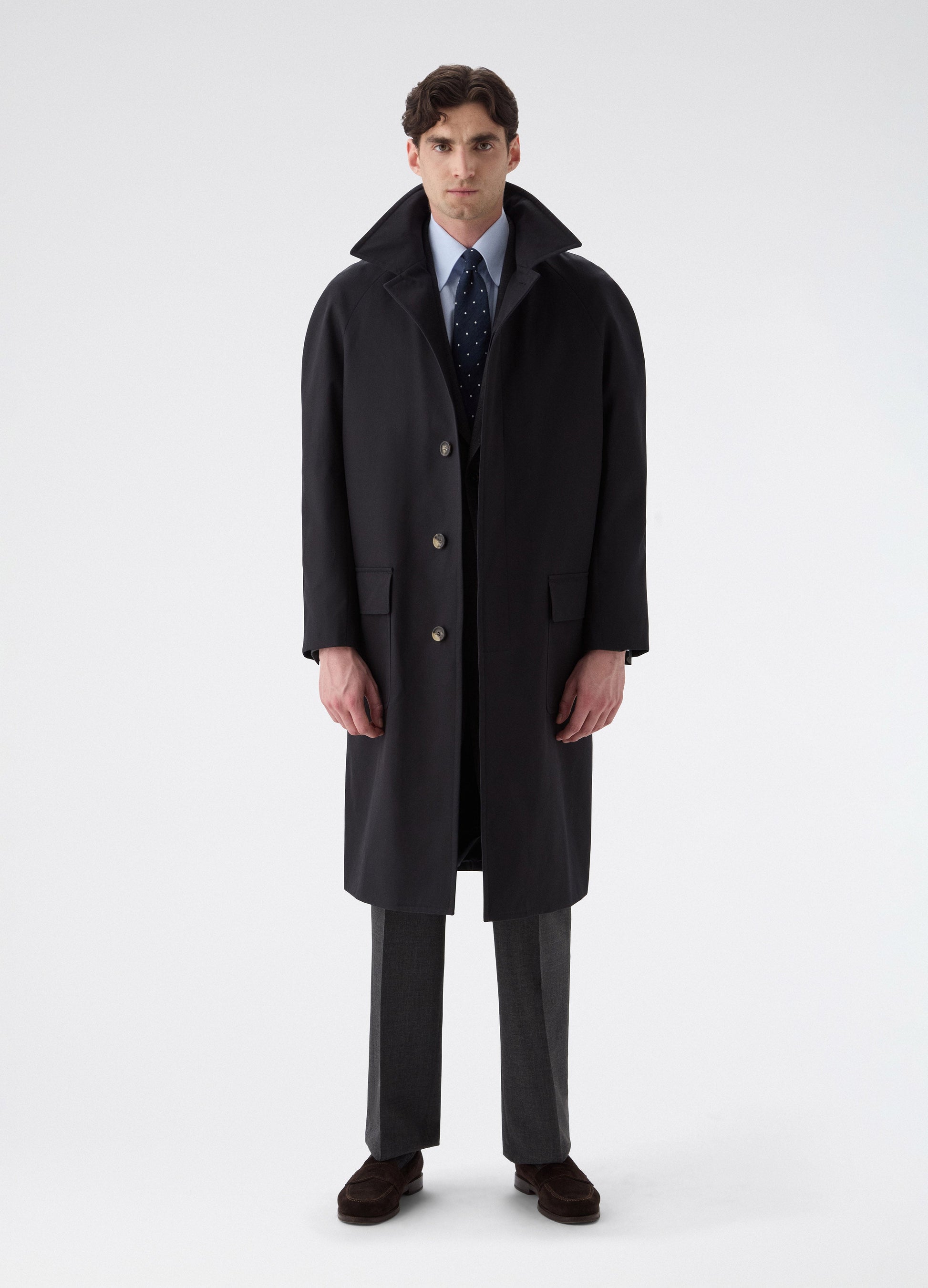 Nelson Raglan Coat - Navy | Berg & Berg
