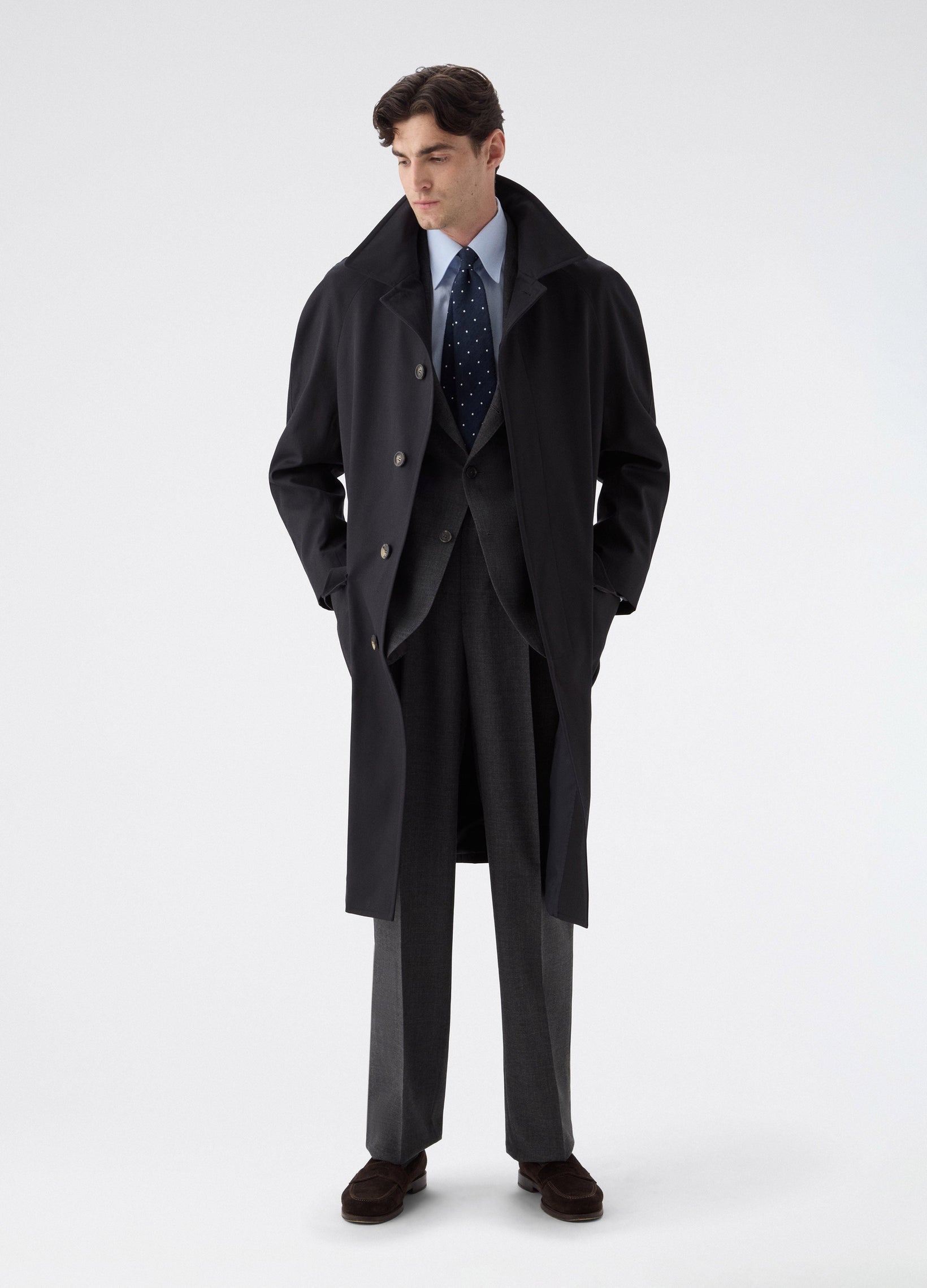 Nelson Raglan Coat - Navy | Berg & Berg