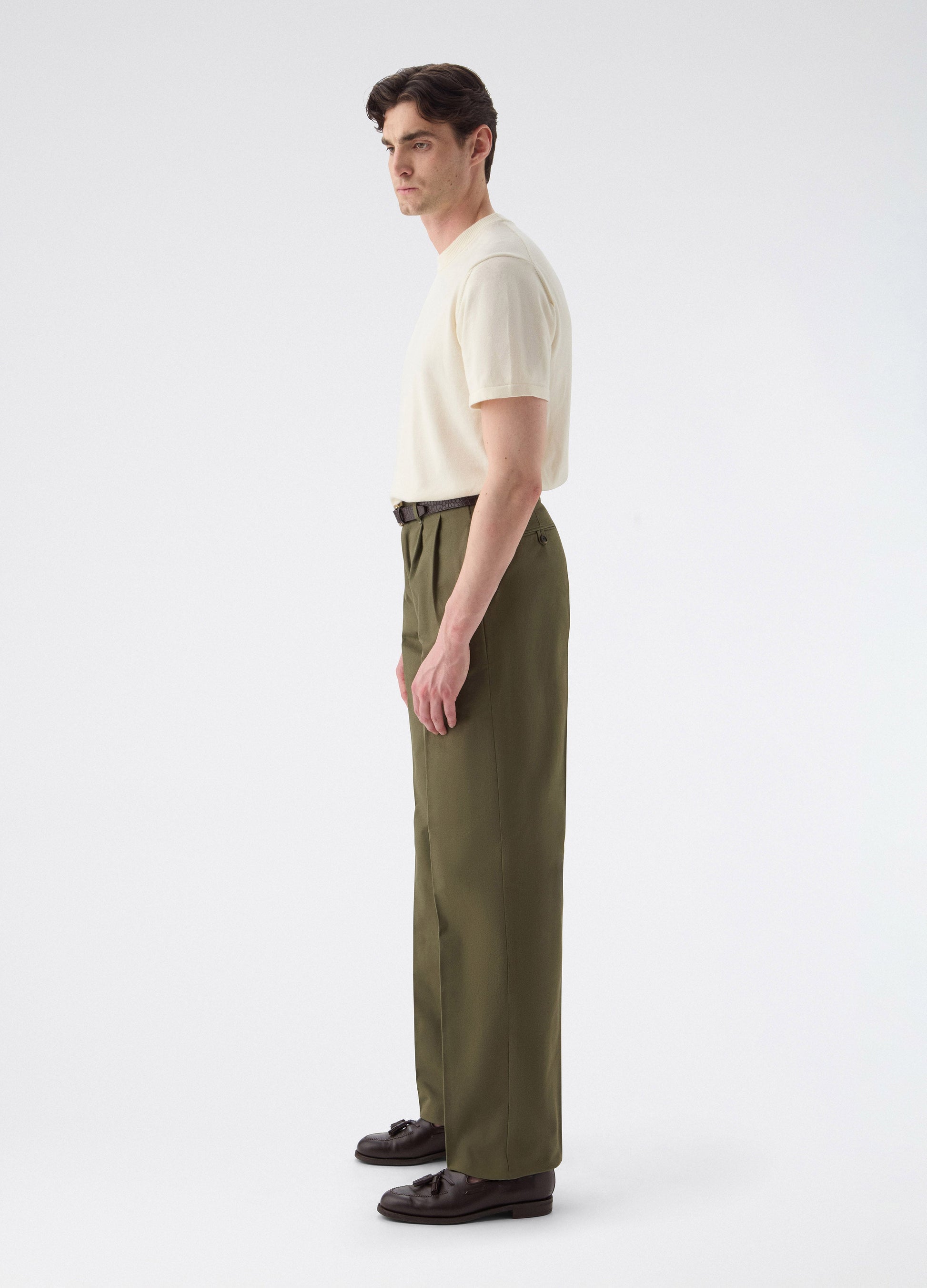 Antonello Cotton Trousers - Olive | Berg & Berg
