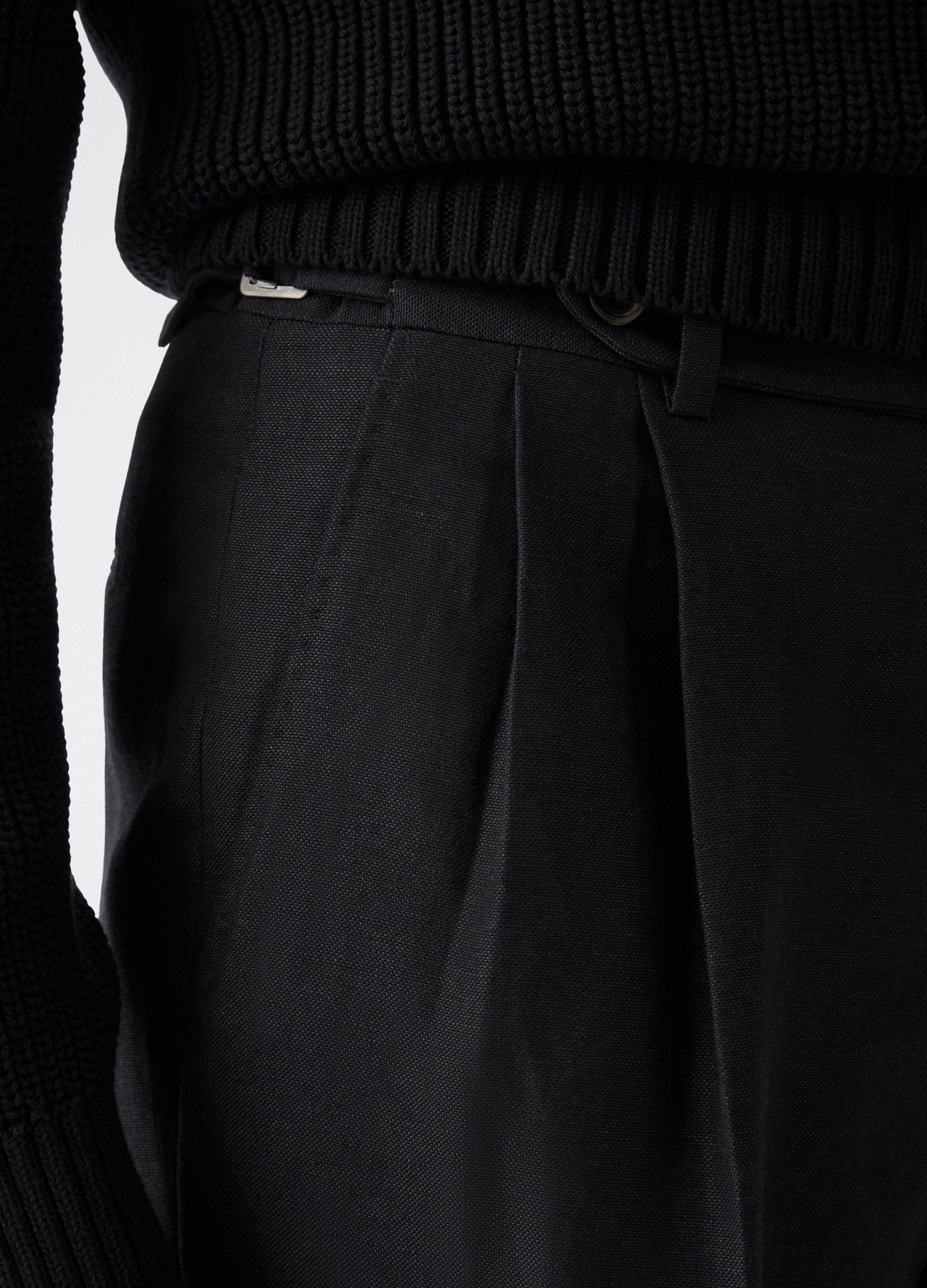 August Wool/Linen Trousers - Black | Berg & Berg