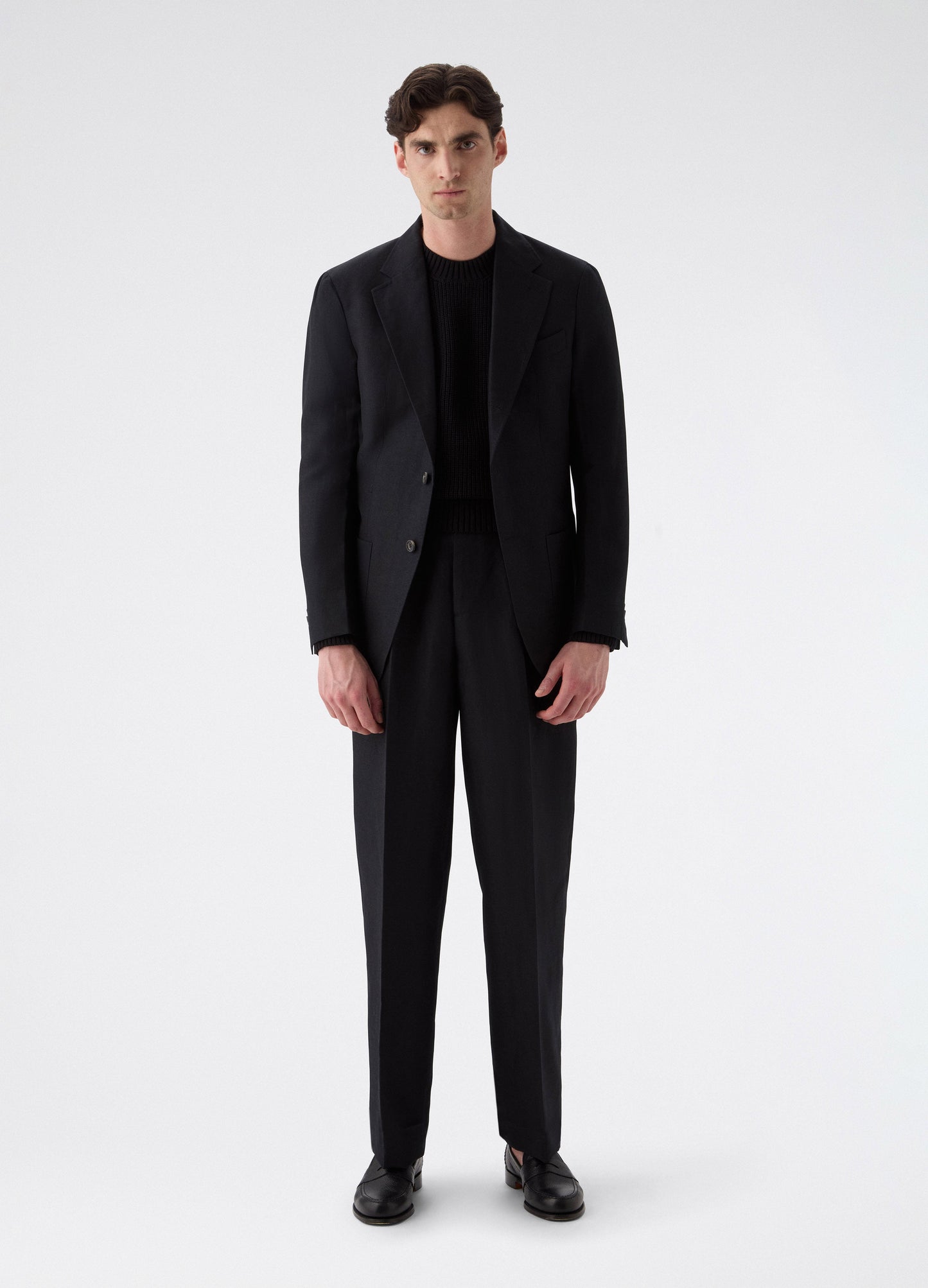 Don Sport Wool/Linen Suit Jacket - Black | Berg & Berg