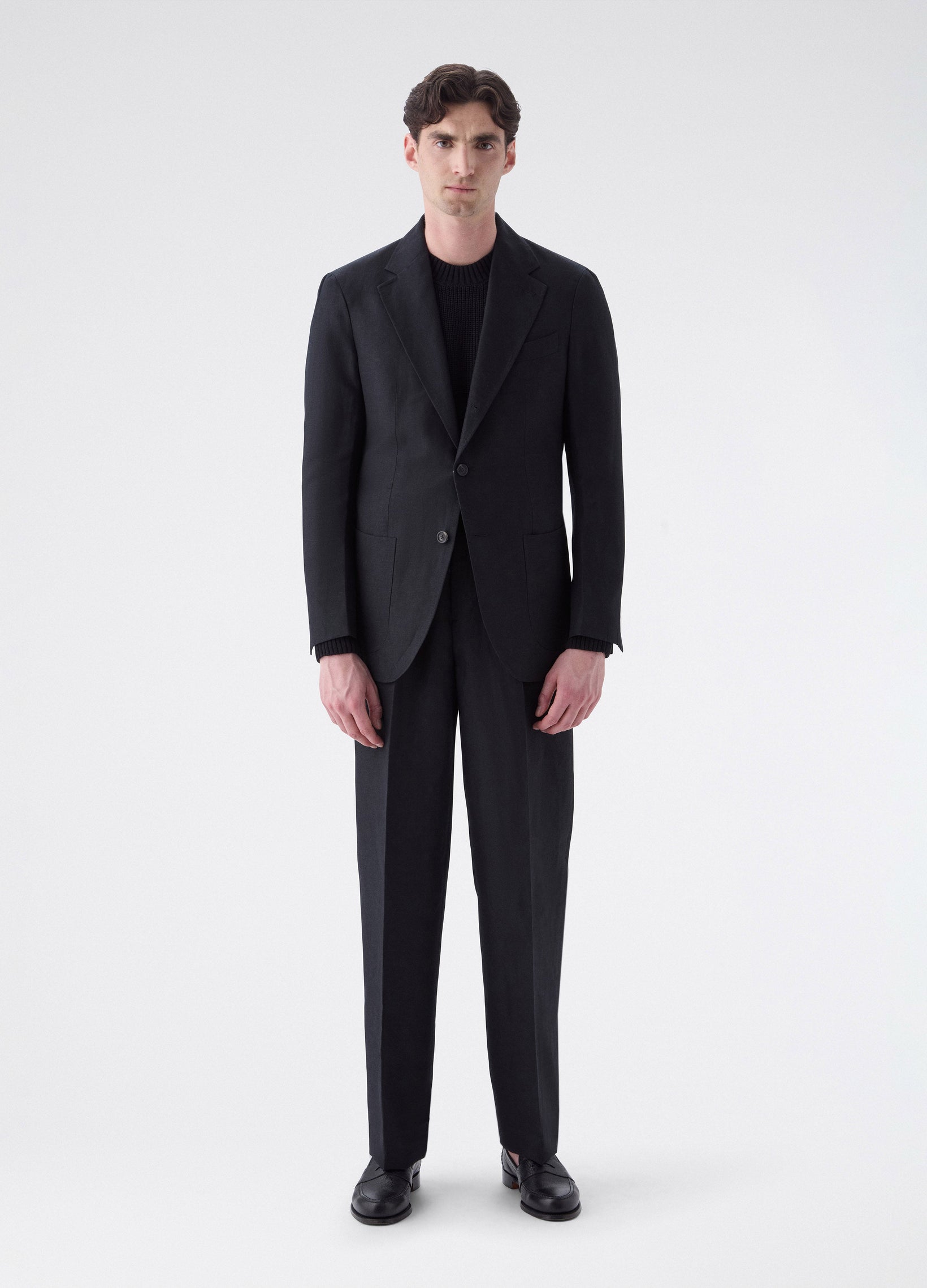 Don Sport Wool/Linen Suit Jacket - Black | Berg & Berg