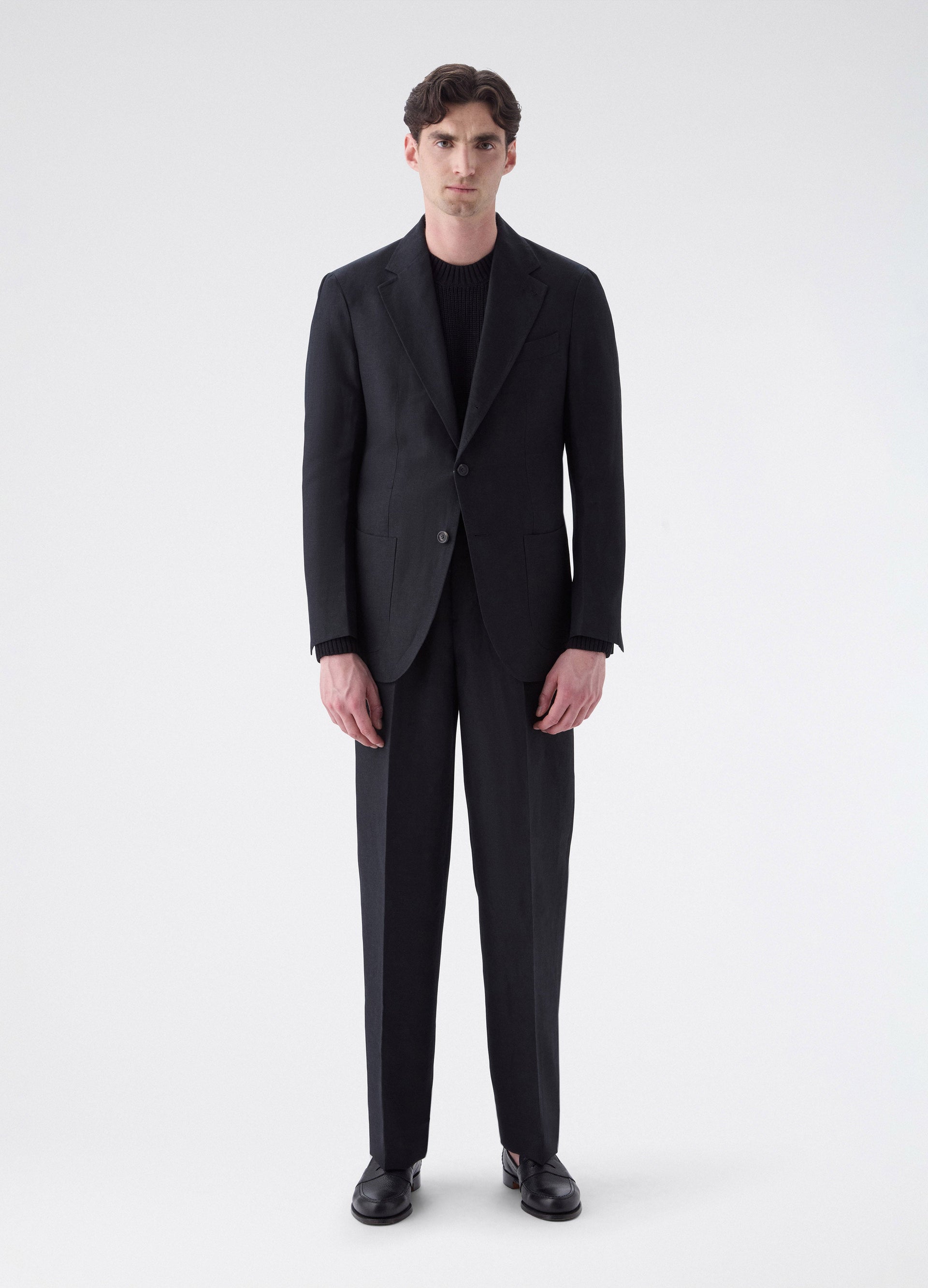 Don Sport Wool/Linen Suit Jacket - Black | Berg & Berg