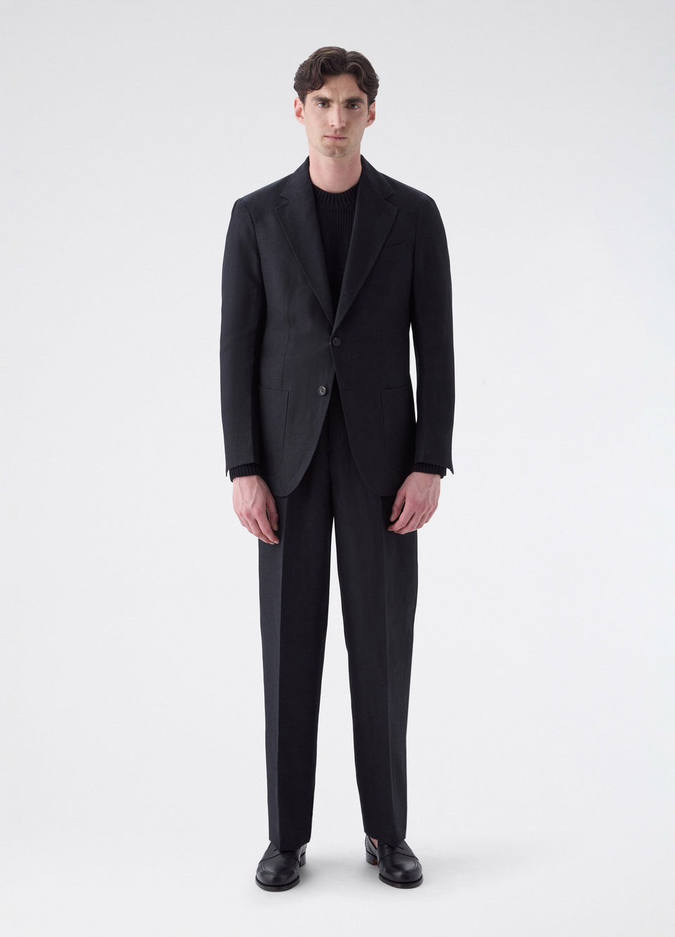 Don Sport Wool/Linen Suit Jacket - Black | Berg & Berg