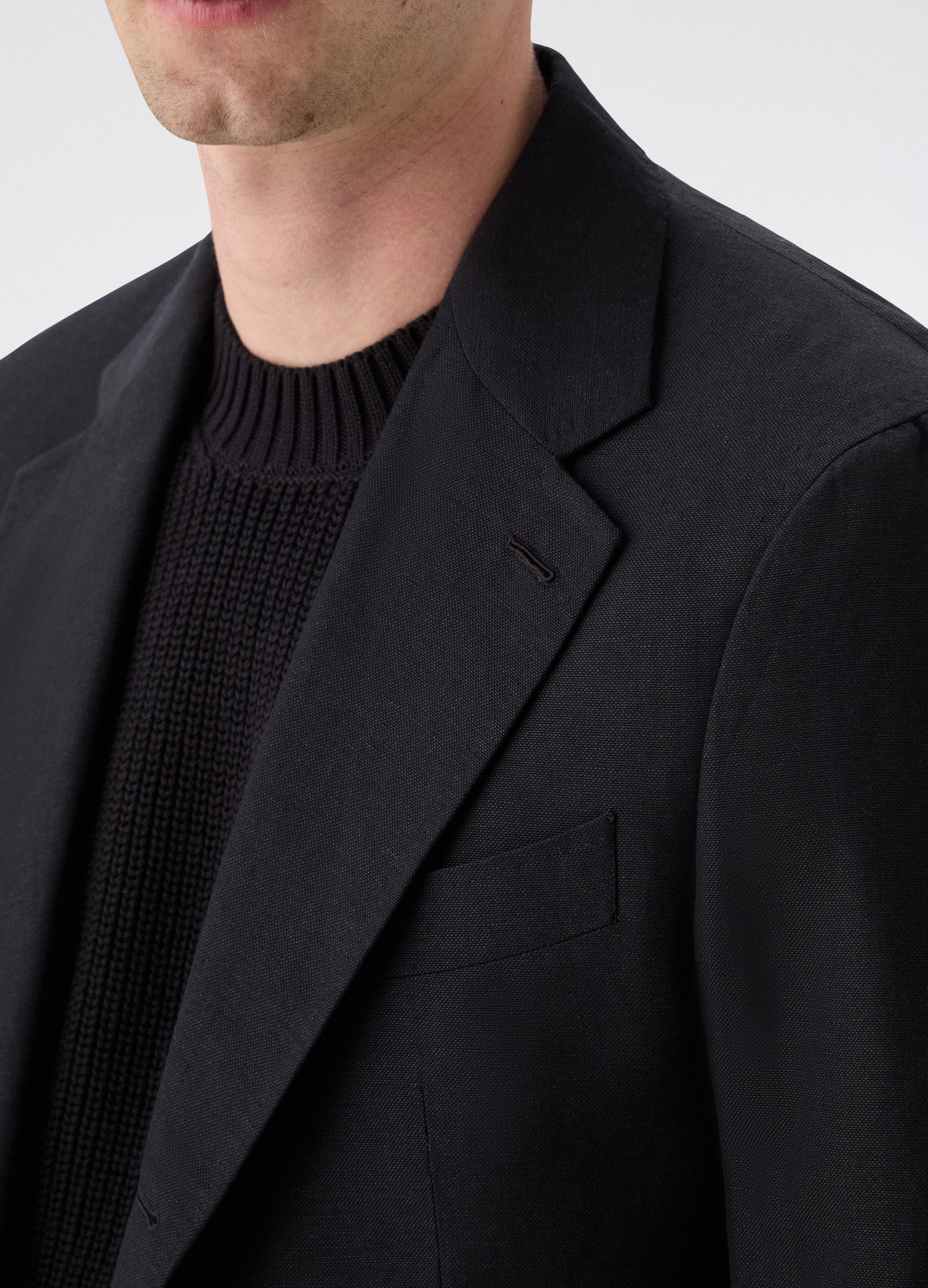 Don Sport Wool/Linen Suit Jacket - Black | Berg & Berg