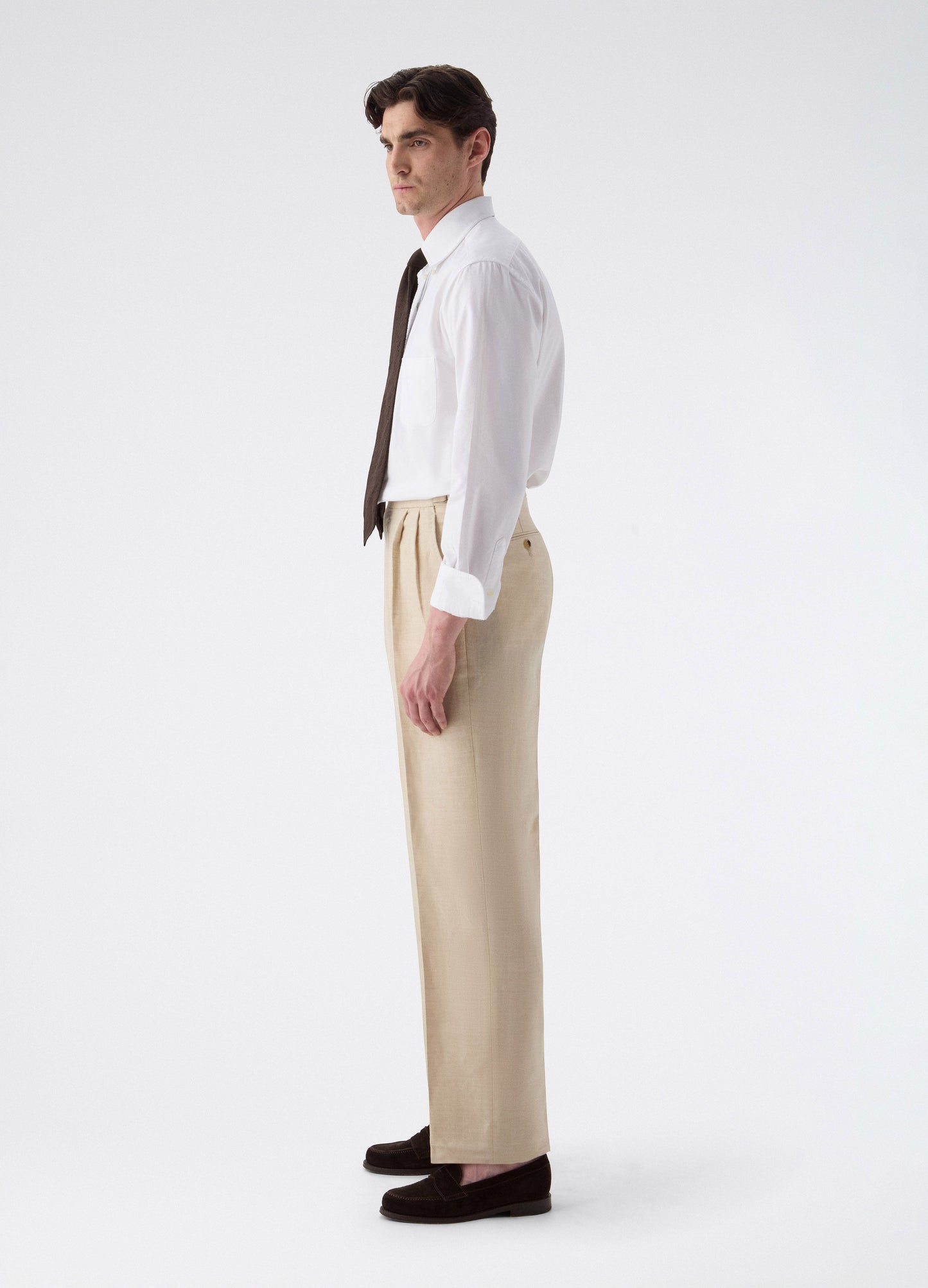 August Wool/Linen Trousers - Sand | Berg & Berg