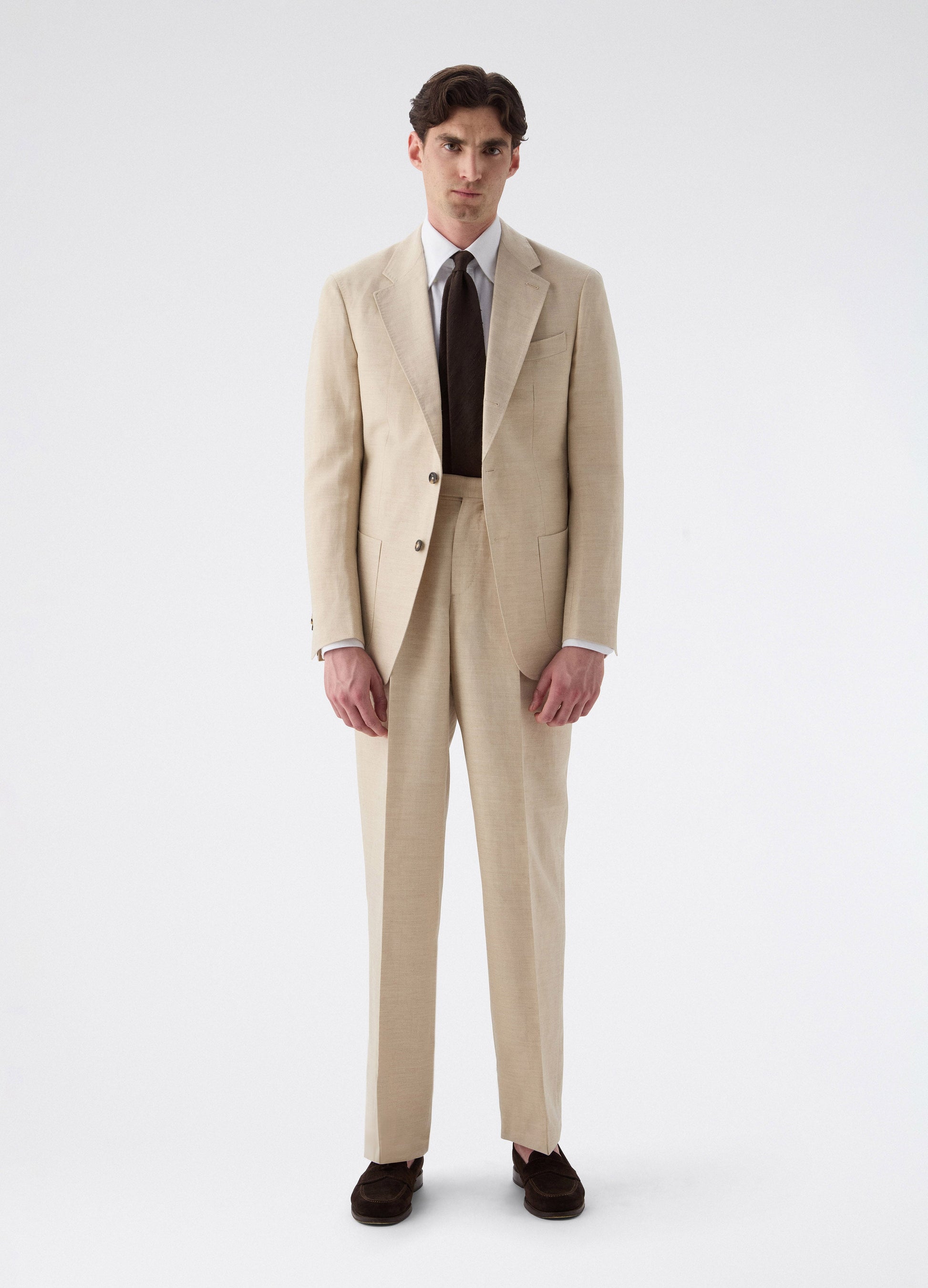 Don Sport Wool/Linen Suit Jacket - Sand | Berg & Berg