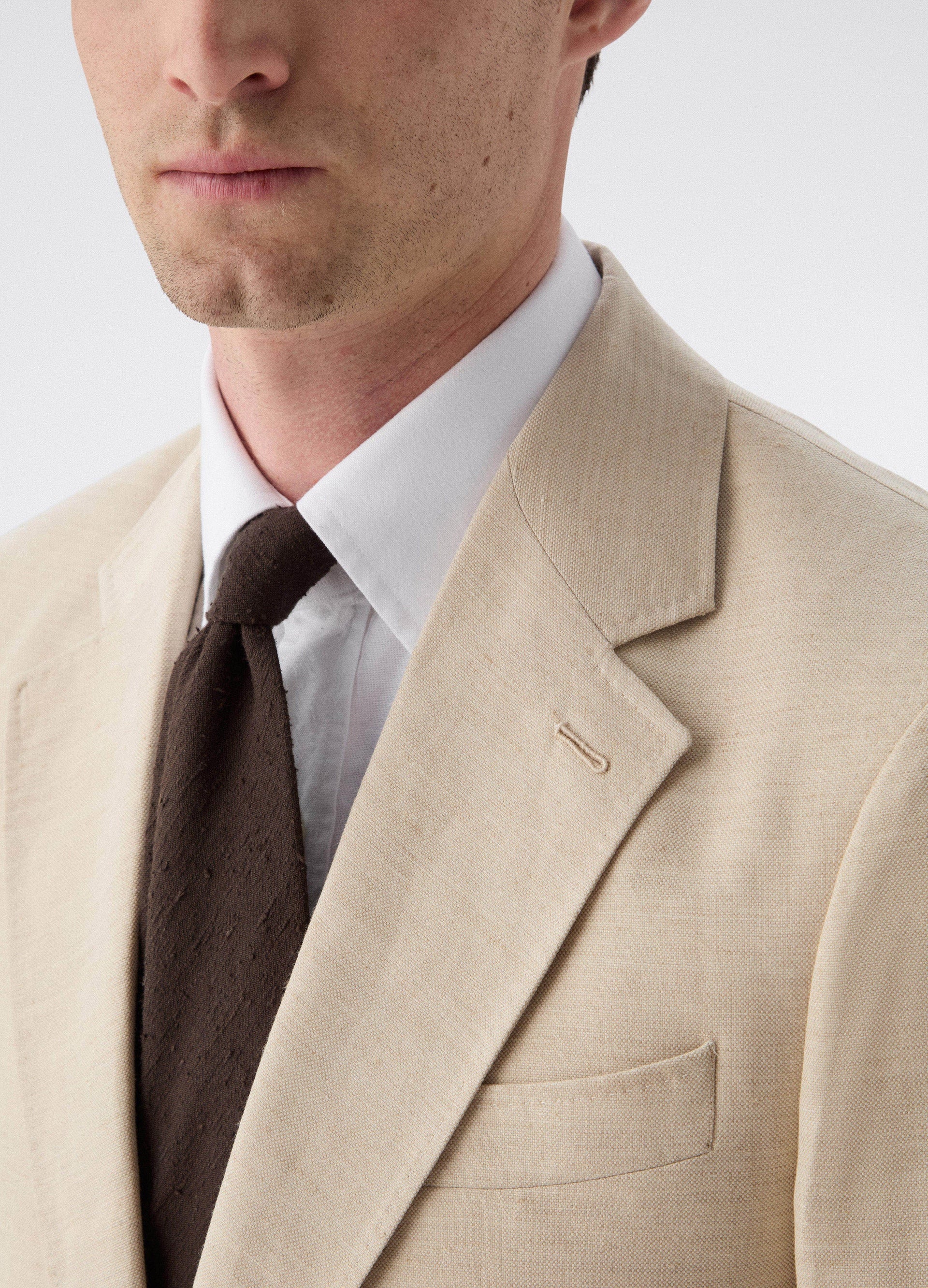 Don Sport Wool/Linen Suit Jacket - Sand | Berg & Berg