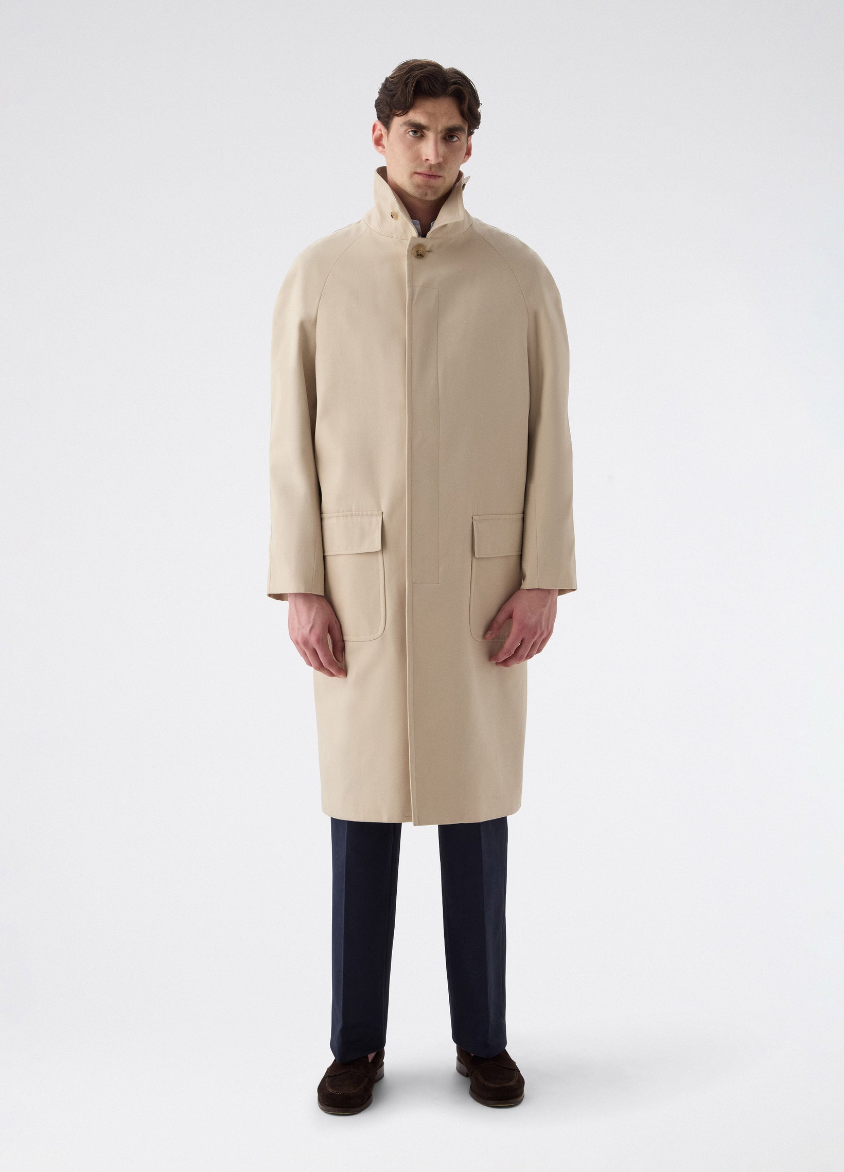 Nelson Raglan Coat - Sand | Berg & Berg