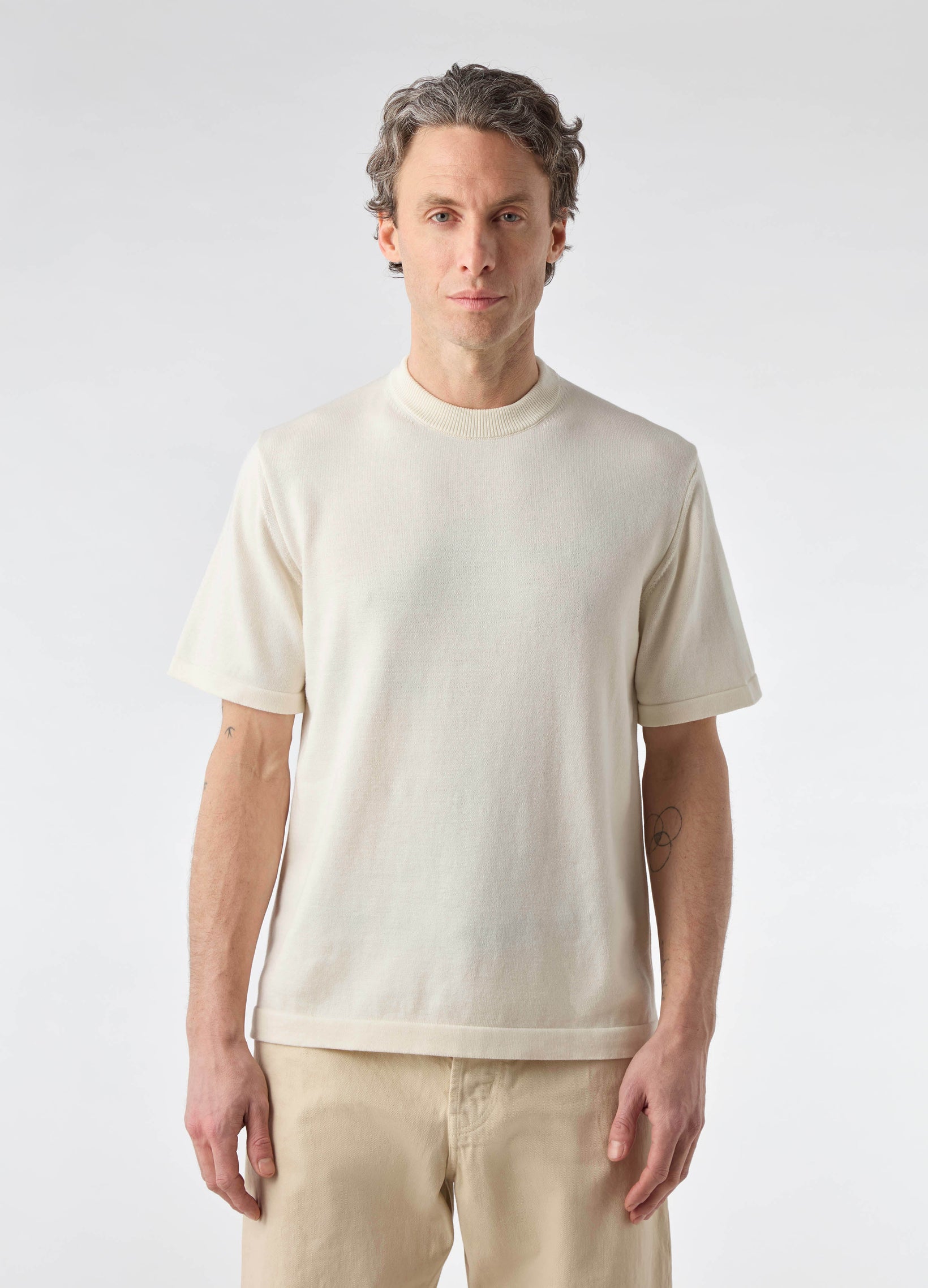 Bo Knitted T-Shirt - Off White | Berg & Berg