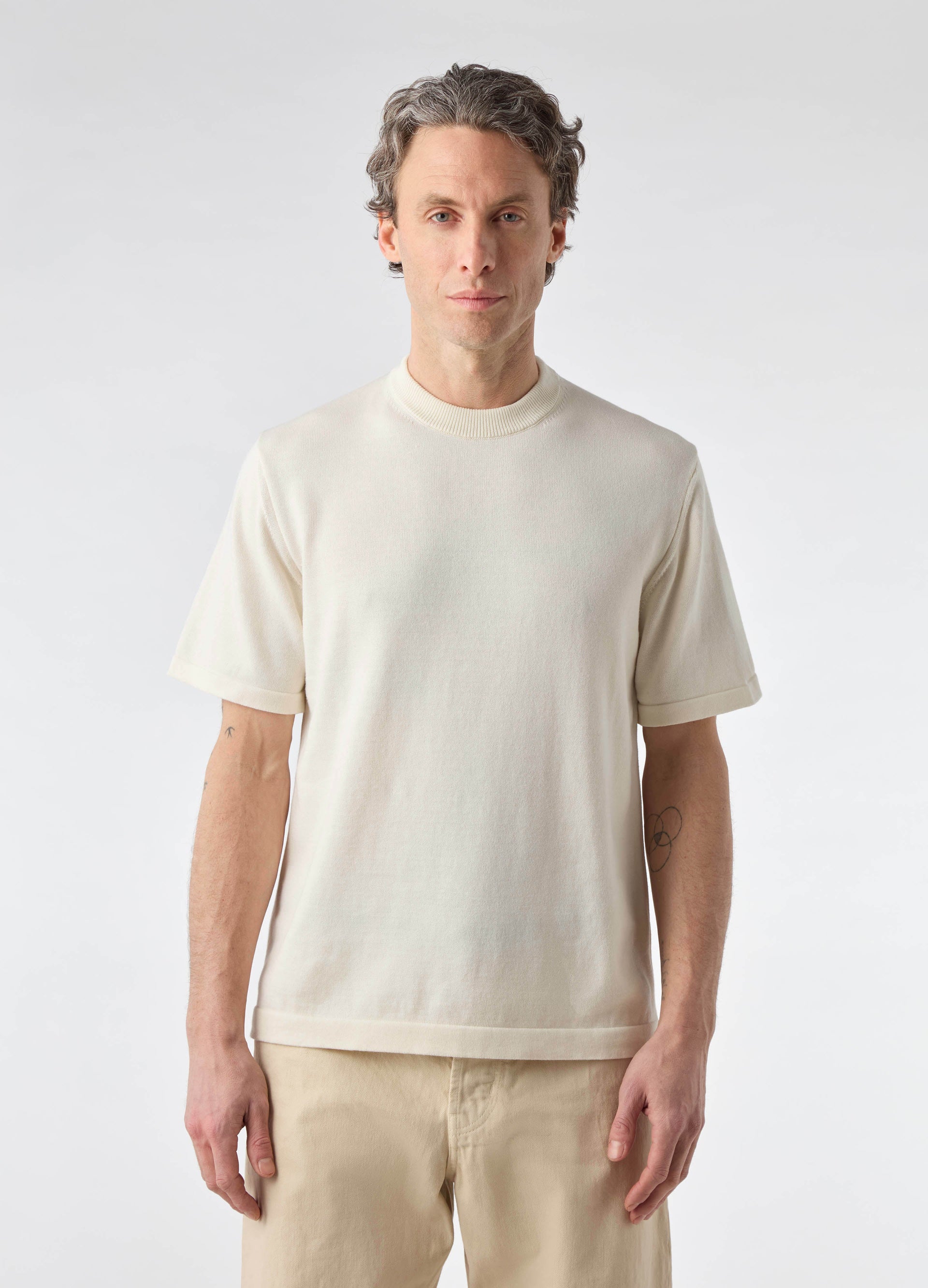 Bo Knitted T-Shirt - Off White | Berg & Berg
