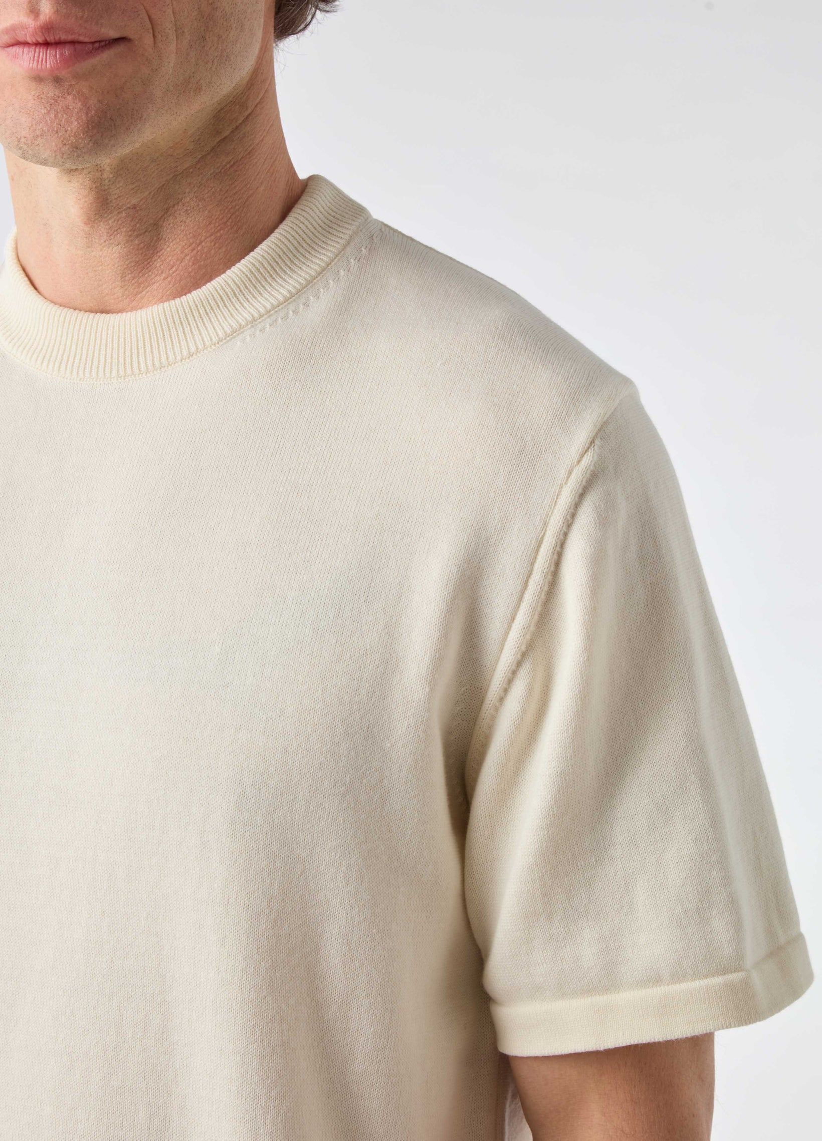 Bo Knitted T-Shirt - Off White | Berg & Berg
