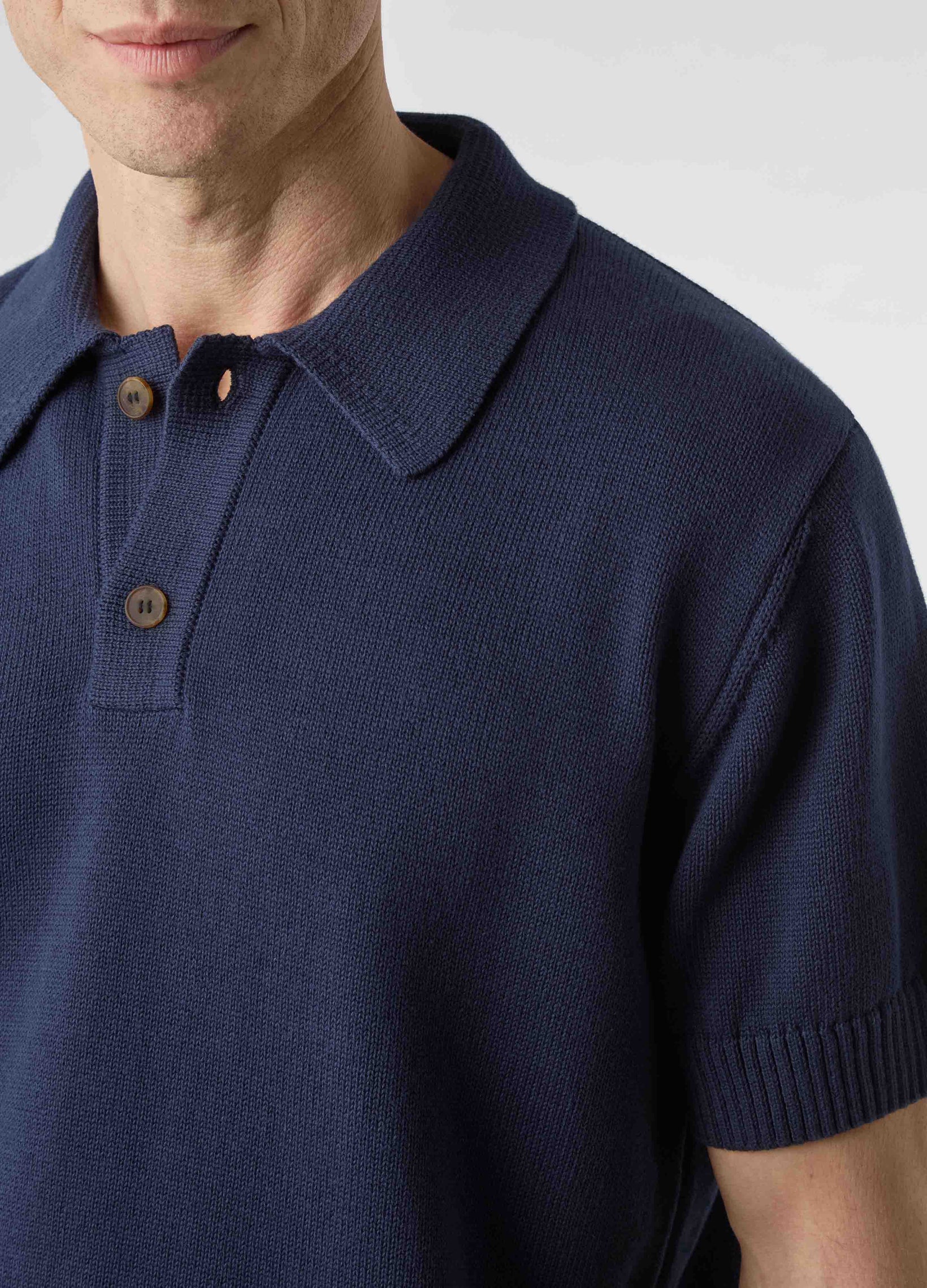 Bror Knitted Polo - Navy | Berg & Berg