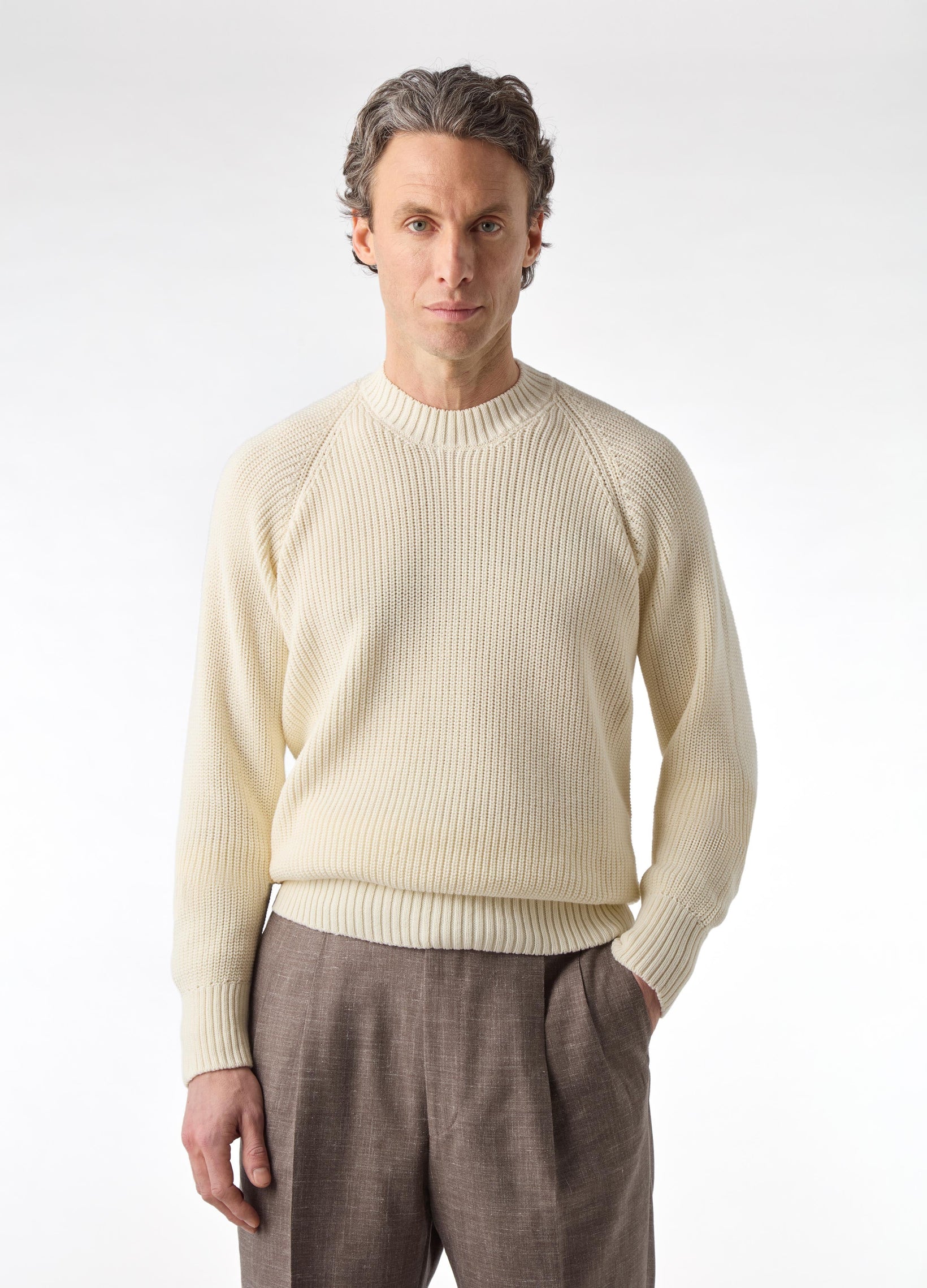 Bengt Raglan Sweater - Off White | Berg & Berg