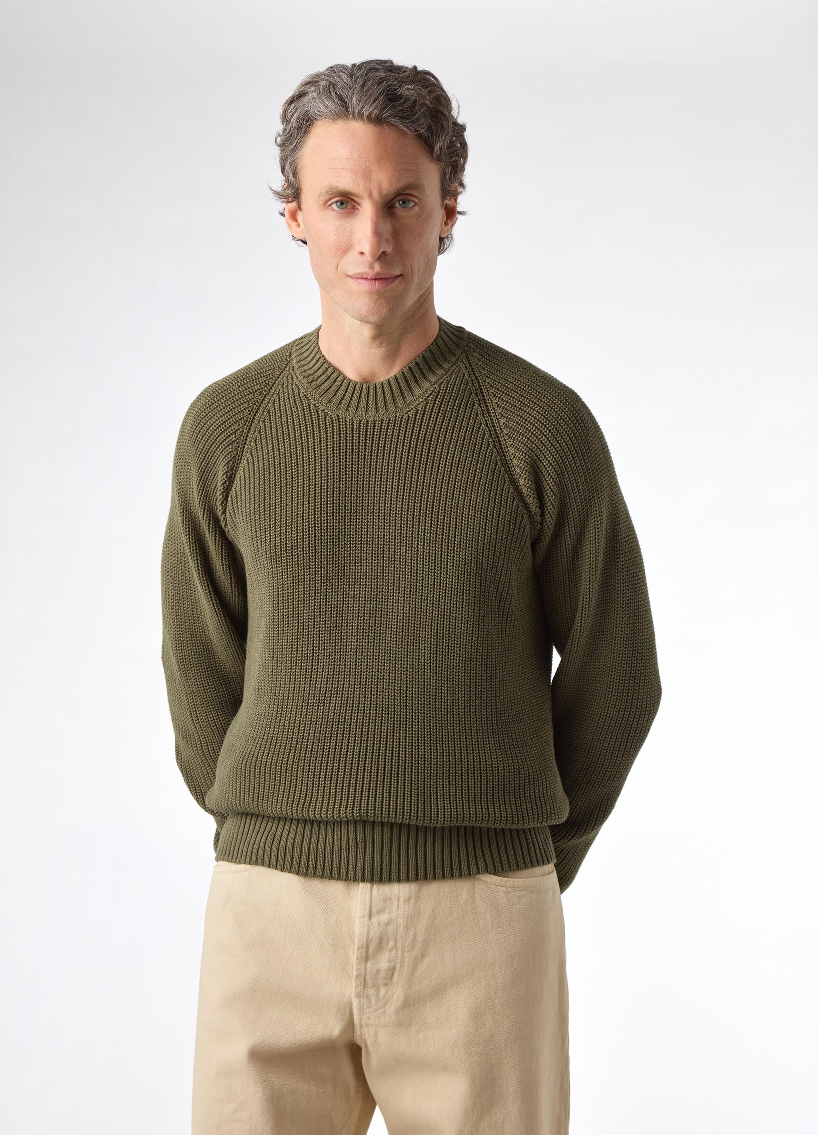 Bengt Raglan Sweater - Olive | Berg & Berg