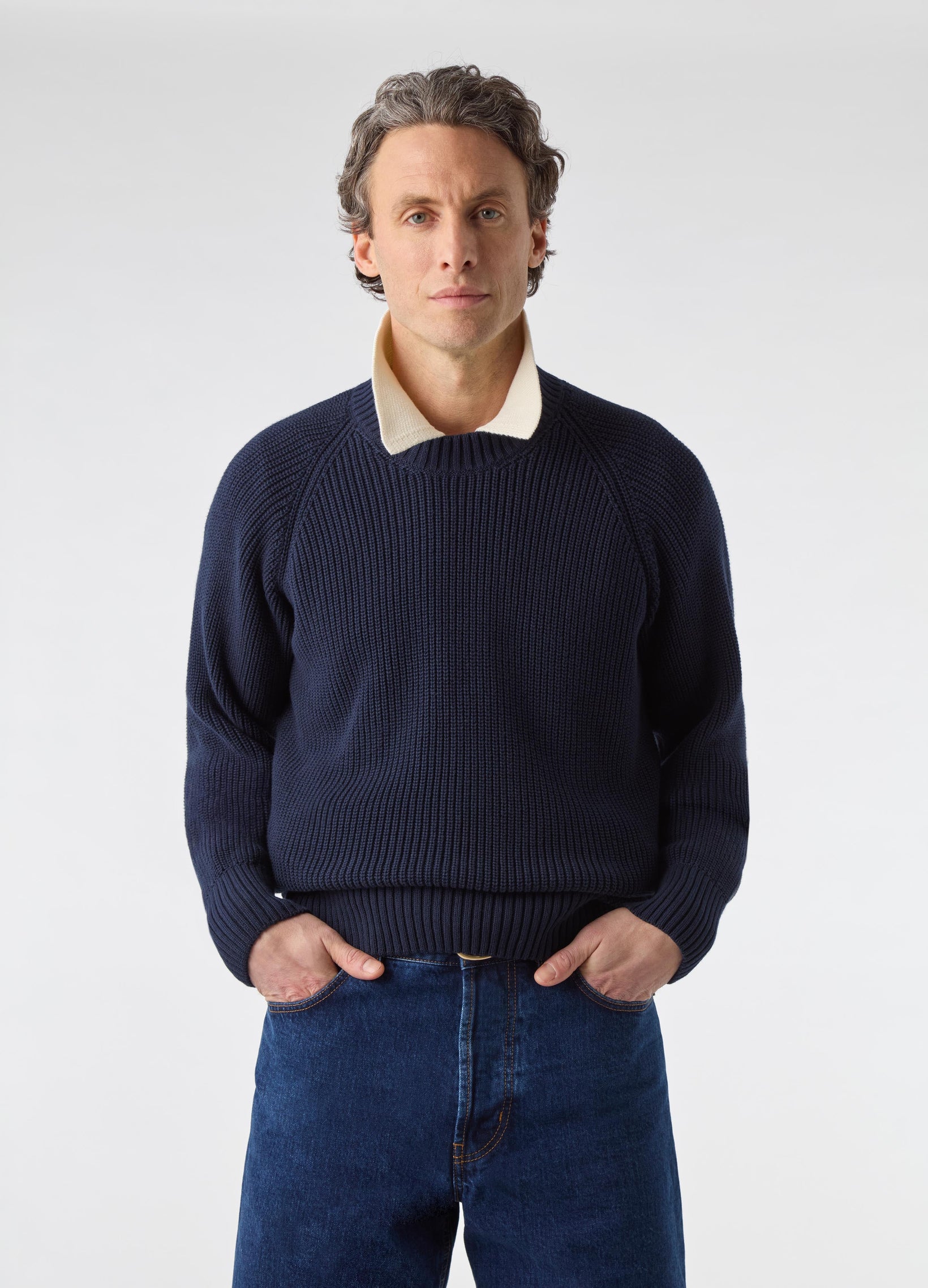 Bengt Raglan Sweater - Navy | Berg & Berg