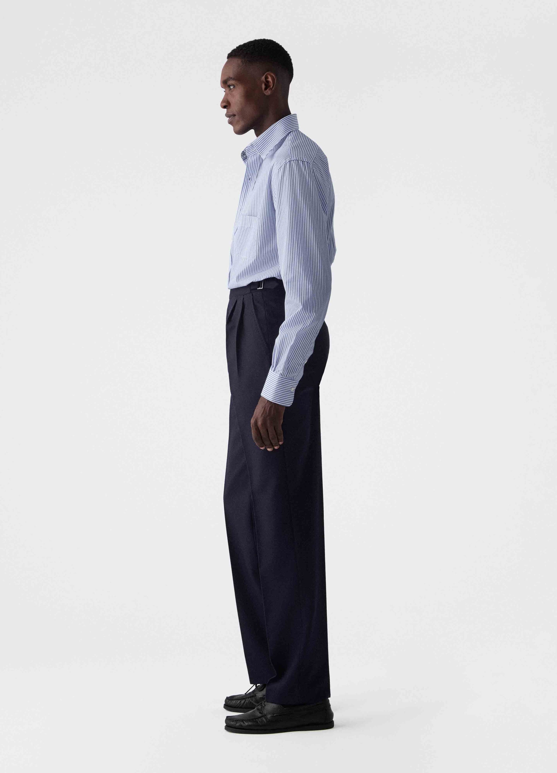 Antonio Winter High Twist Trousers - Navy Berg & Berg Antonio Winter High Twist Trousers - Navy Berg & Berg