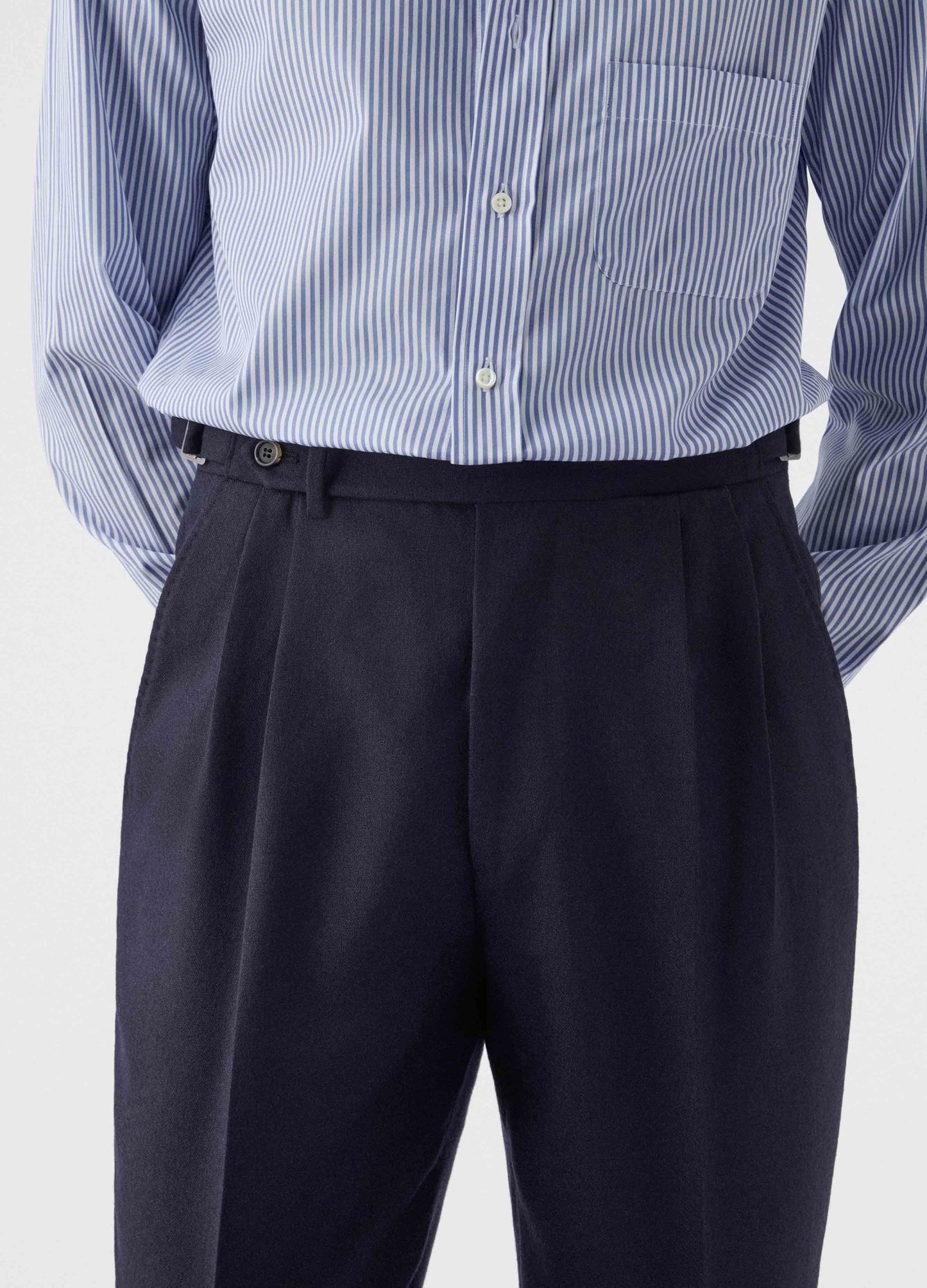 Antonio Winter High Twist Trousers - Navy Berg & Berg